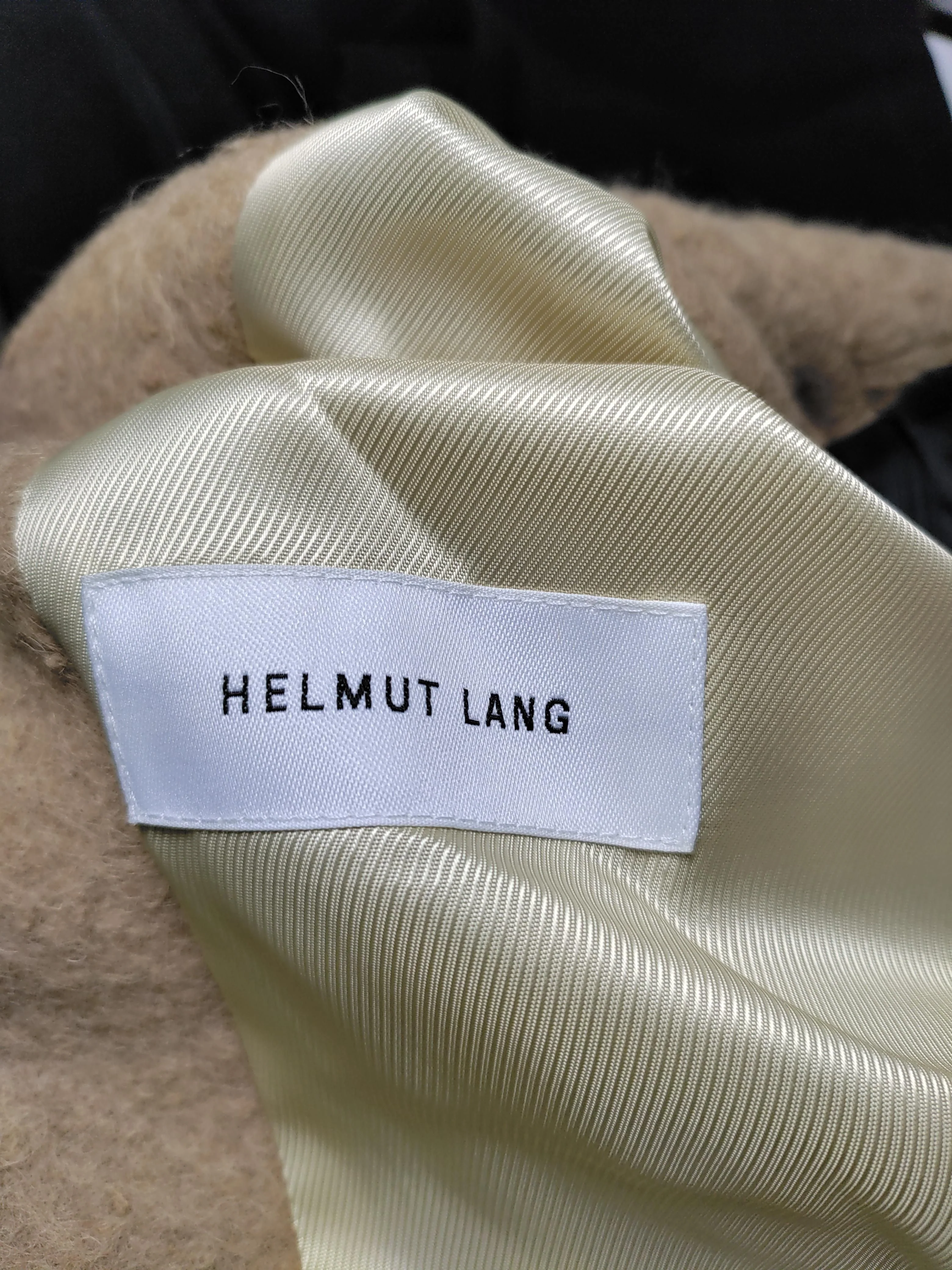 Helmut Lang Women's Coat S Tan Wool with Other, Viscose, Polyester Overcoat - Image 6