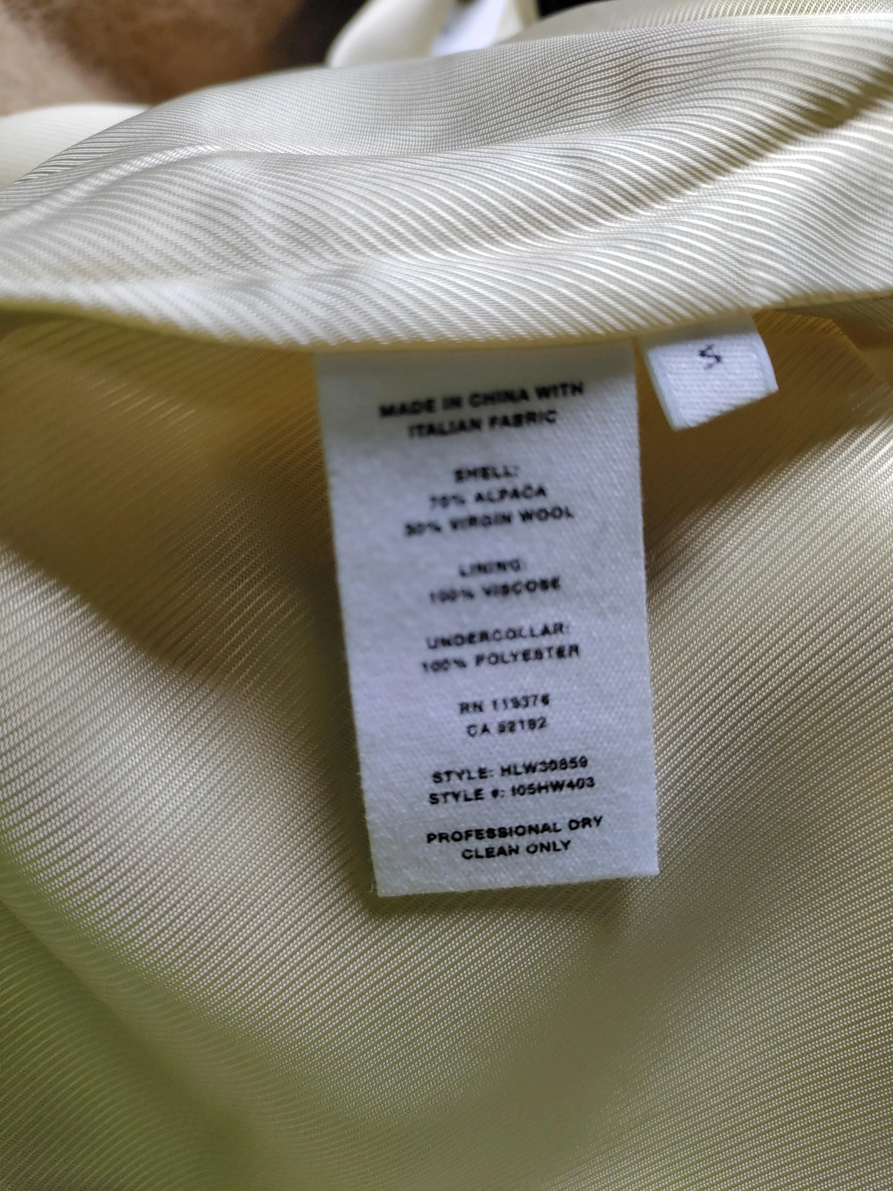 Helmut Lang Women's Coat S Tan Wool with Other, Viscose, Polyester Overcoat - Image 7