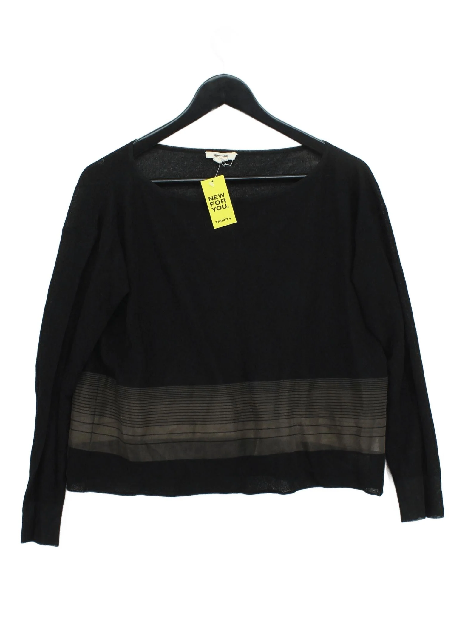 Helmut Lang Women's Jumper M Black Viscose with Polyamide, Nylon Pullover