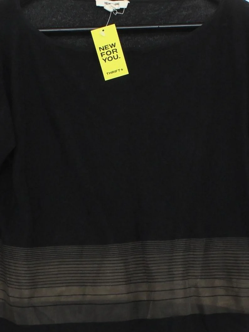 Helmut Lang Women's Jumper M Black Viscose with Polyamide, Nylon Pullover - Image 3