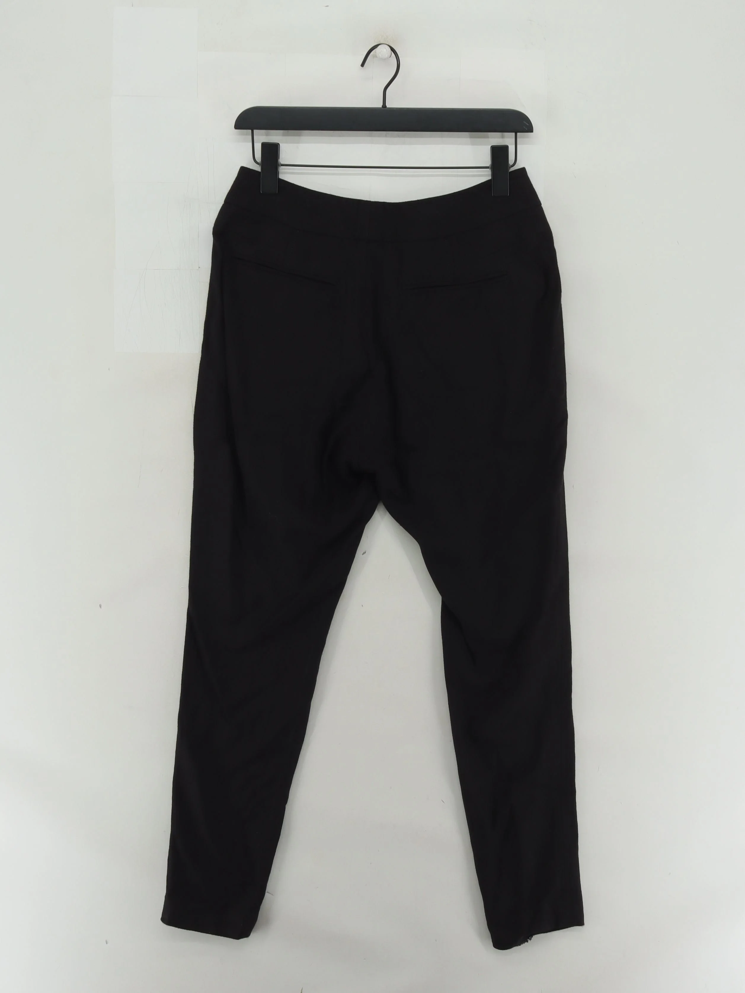 Helmut Lang Women's Trousers UK 8 Black Viscose with Elastane, Polyester Chino - Image 2