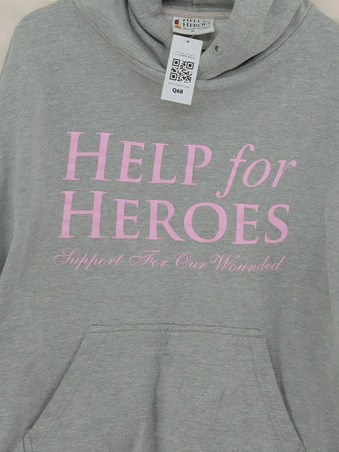 Help For Heroes Men's Hoodie M Grey Graphic Cotton with Polyester Pullover - Image 3