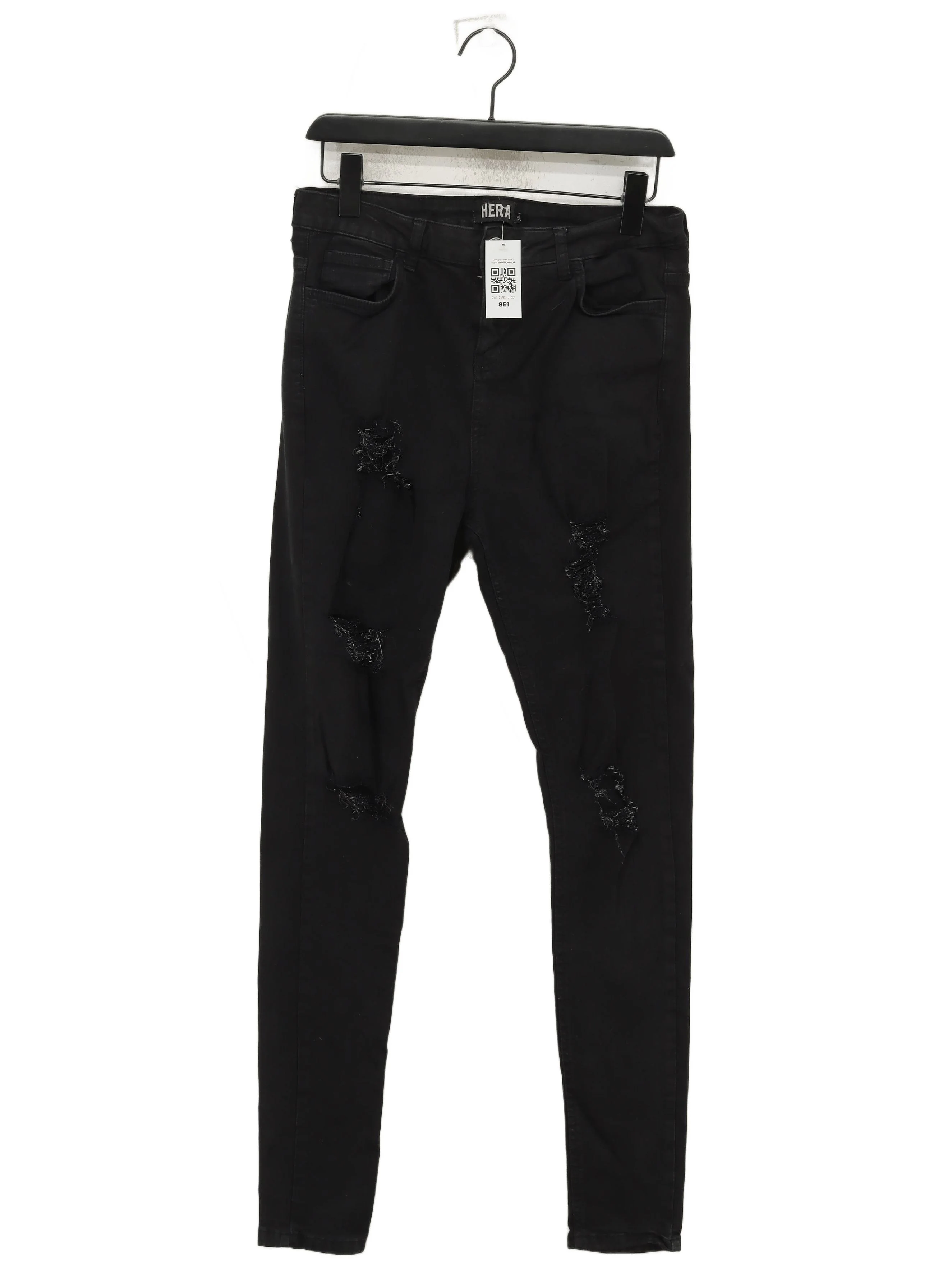 Hera Men's Jeans W 34 in; L 32 in Black Cotton with Polyester, Elastane Skinny