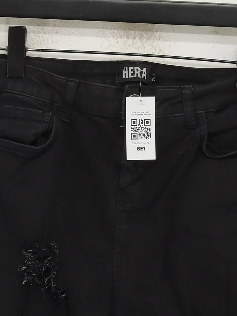 Hera Men's Jeans W 34 in; L 32 in Black Cotton with Polyester, Elastane Skinny - Image 3