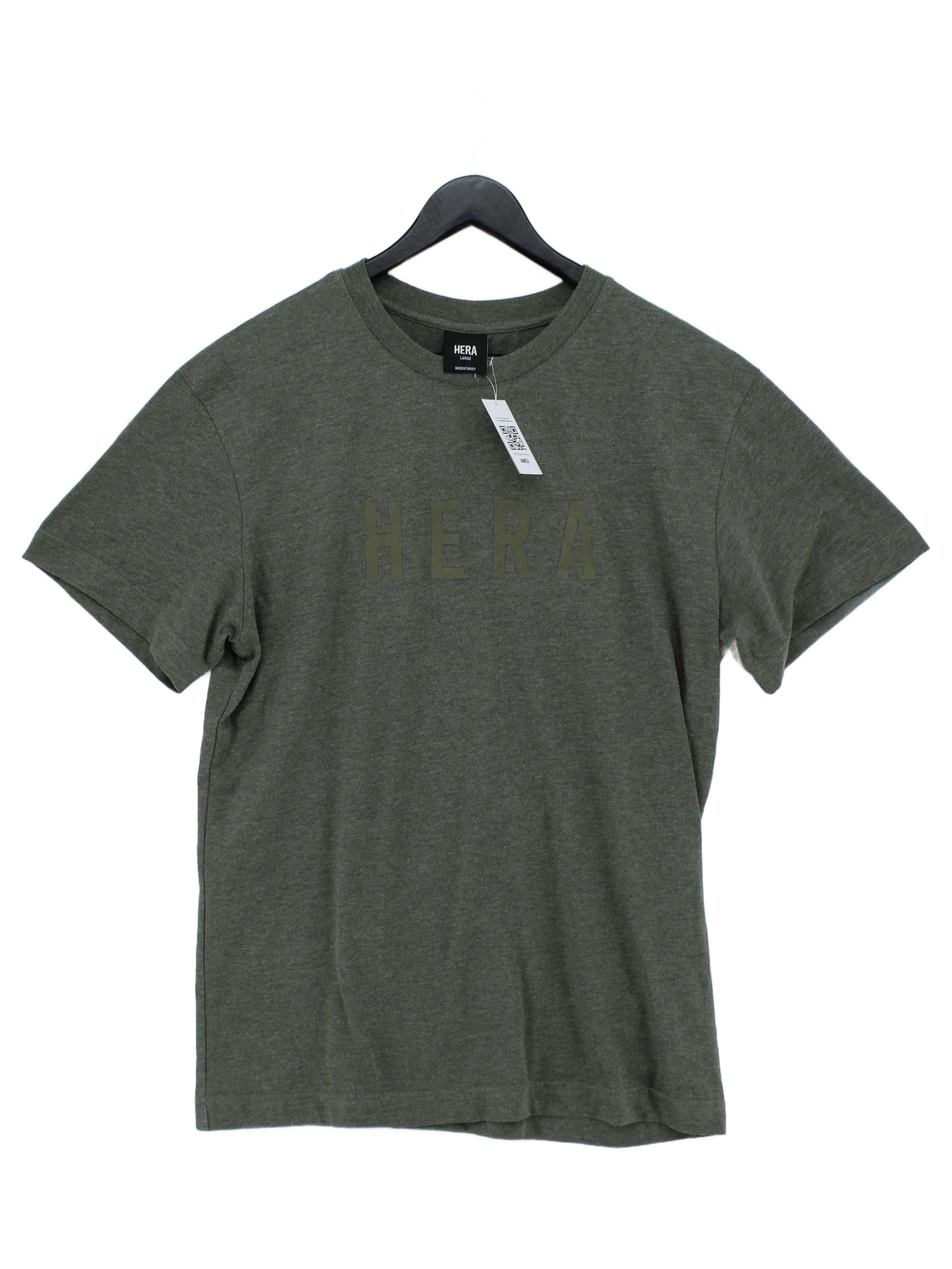 Hera Men's T-Shirt L Green Cotton with Polyester Basic
