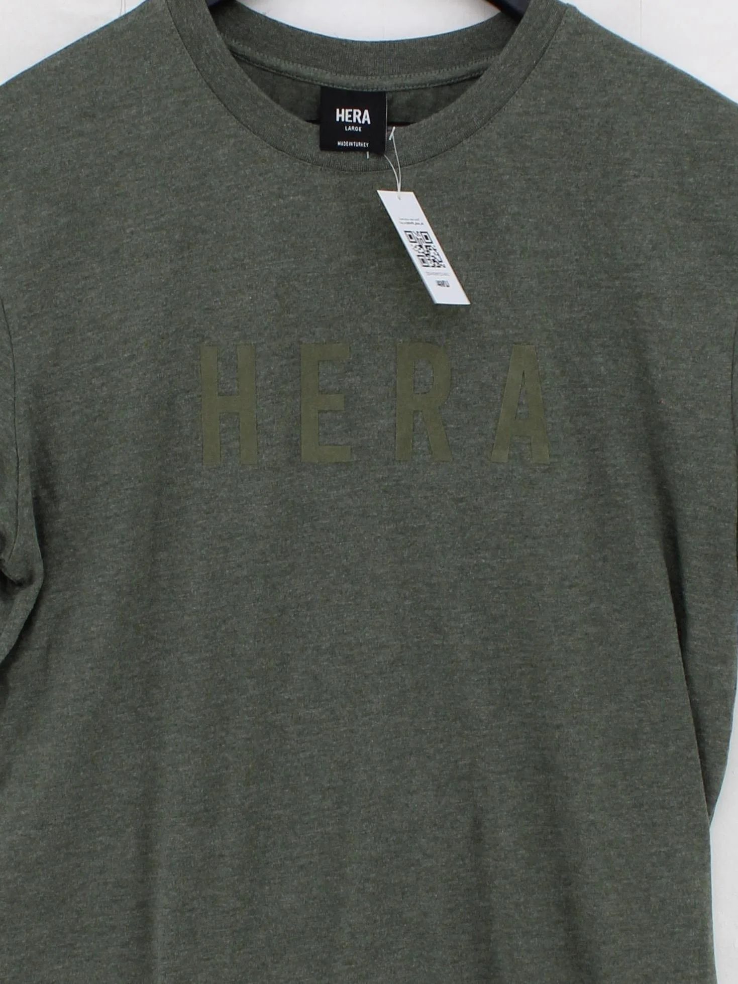 Hera Men's T-Shirt L Green Cotton with Polyester Basic - Image 3