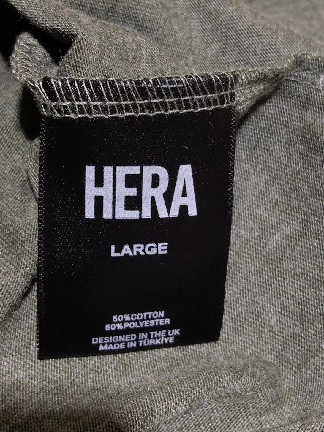 Hera Men's T-Shirt L Green Cotton with Polyester Basic - Image 6