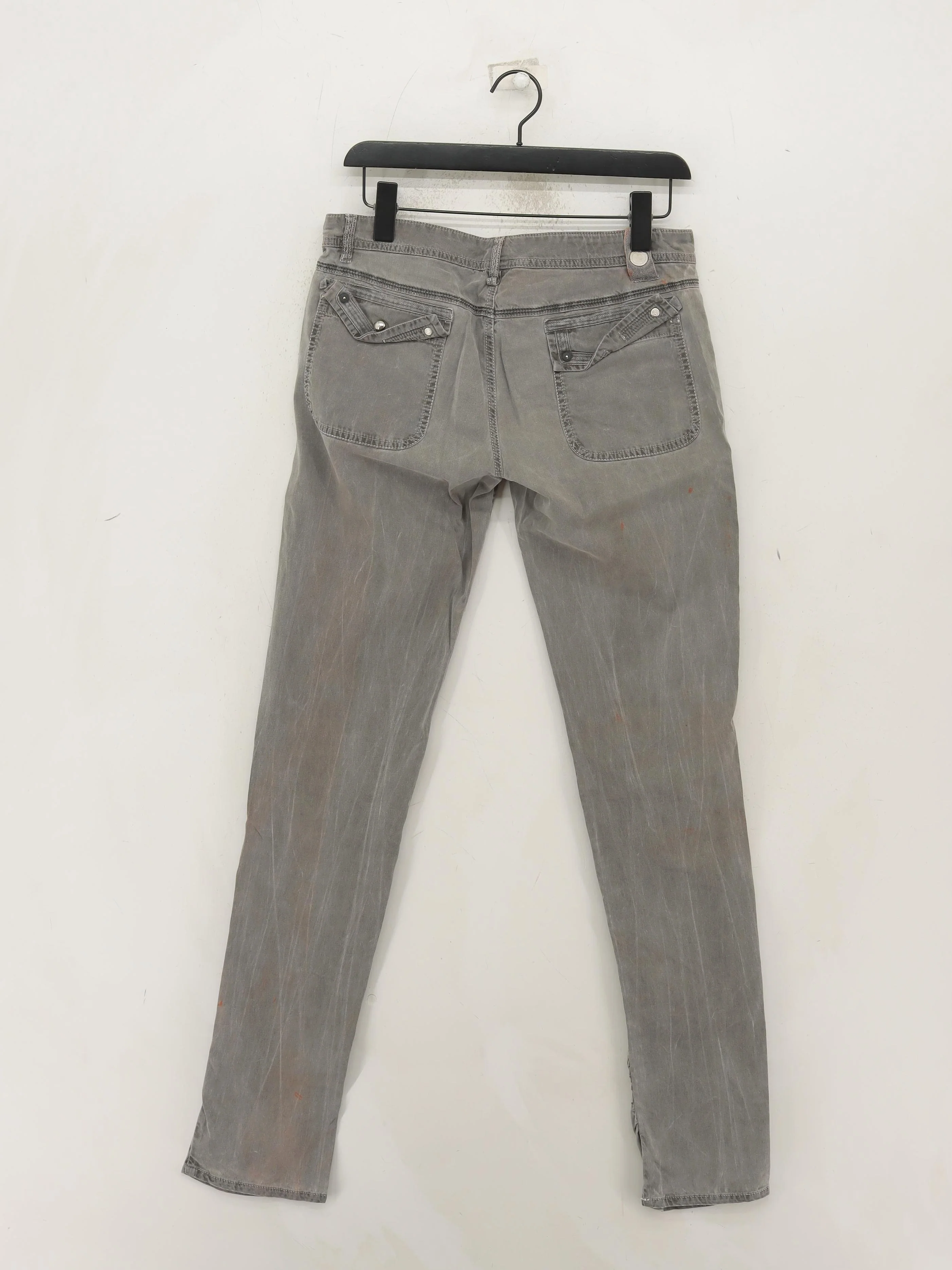 HIGH Women's Trousers UK 12 Grey Cotton with Lyocell Modal, Elastane Chino - Image 2