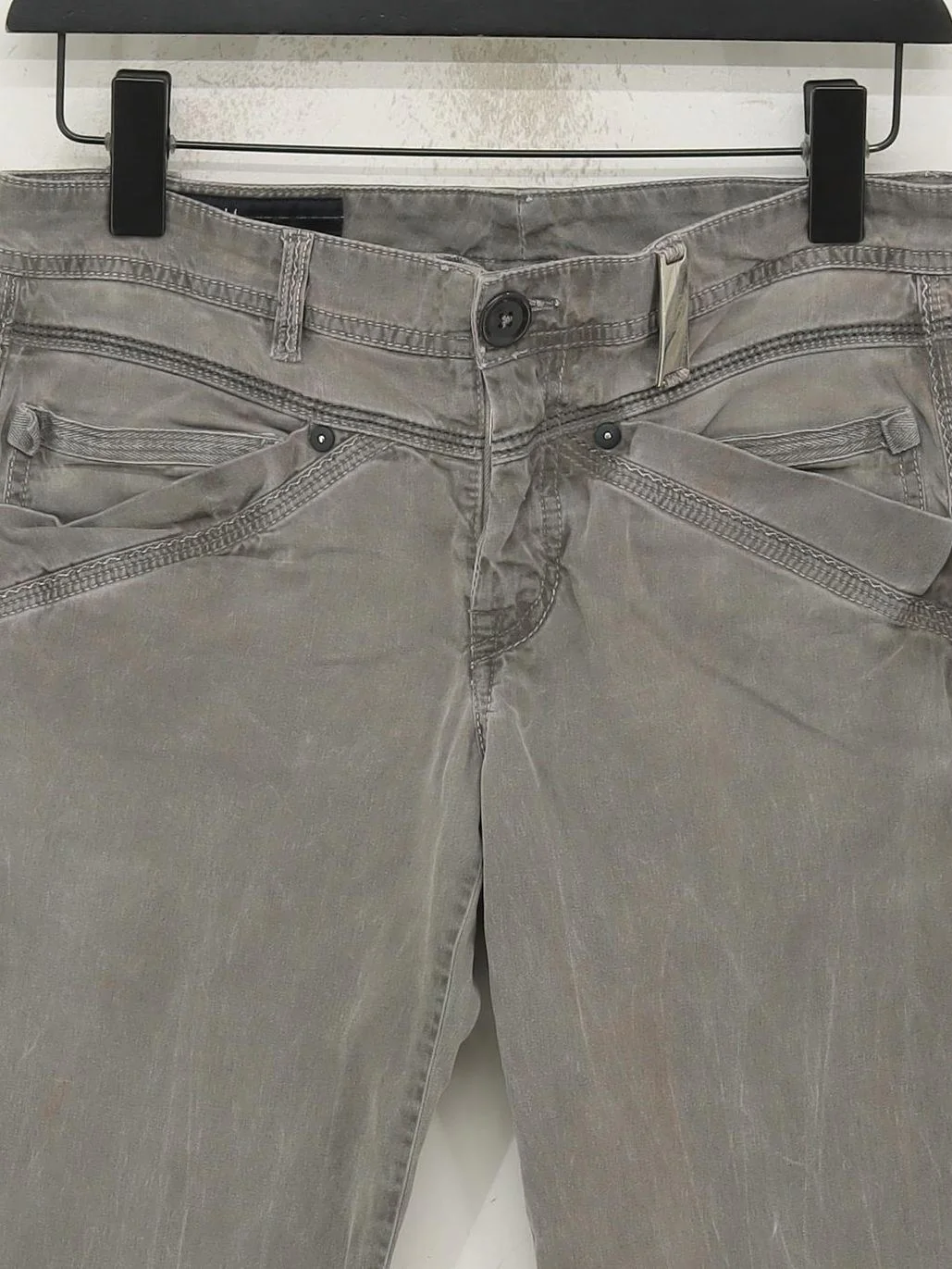 HIGH Women's Trousers UK 12 Grey Cotton with Lyocell Modal, Elastane Chino - Image 3