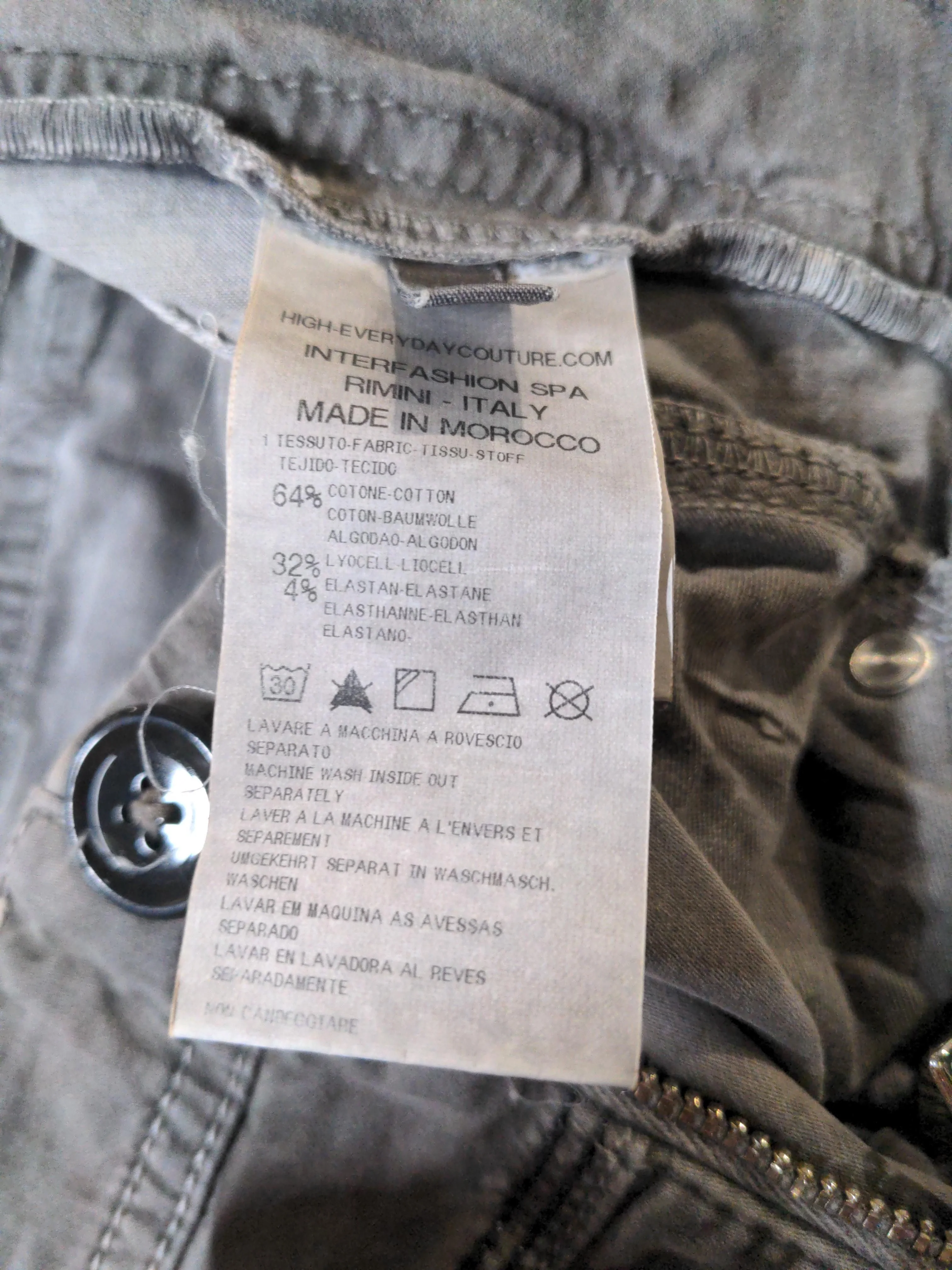 HIGH Women's Trousers UK 12 Grey Cotton with Lyocell Modal, Elastane Chino - Image 7