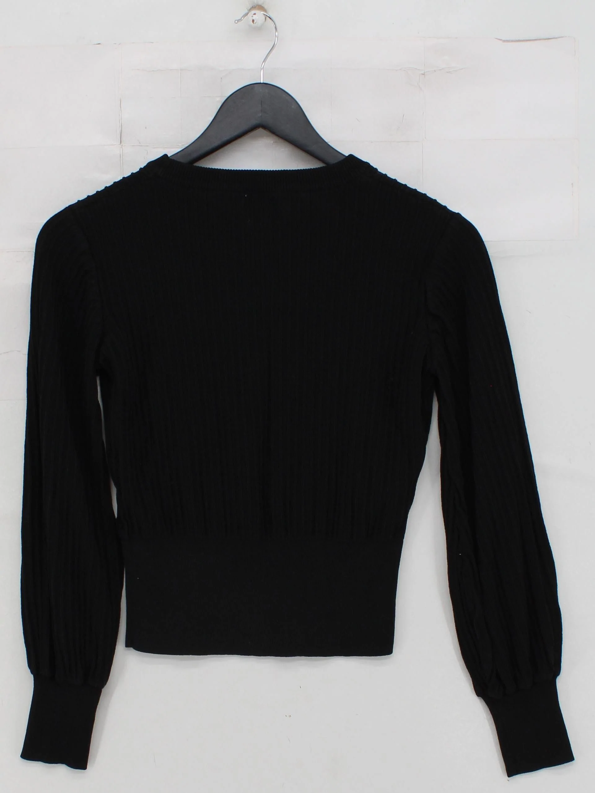 Hilary Macmillan Women's Top S Black 100% Other Long Sleeve Round Neck Cropped - Image 2