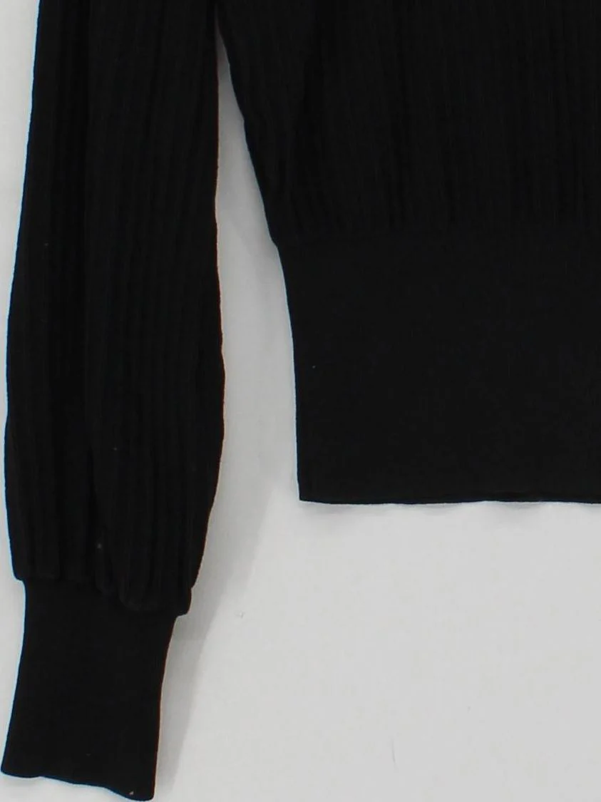 Hilary Macmillan Women's Top S Black 100% Other Long Sleeve Round Neck Cropped - Image 4