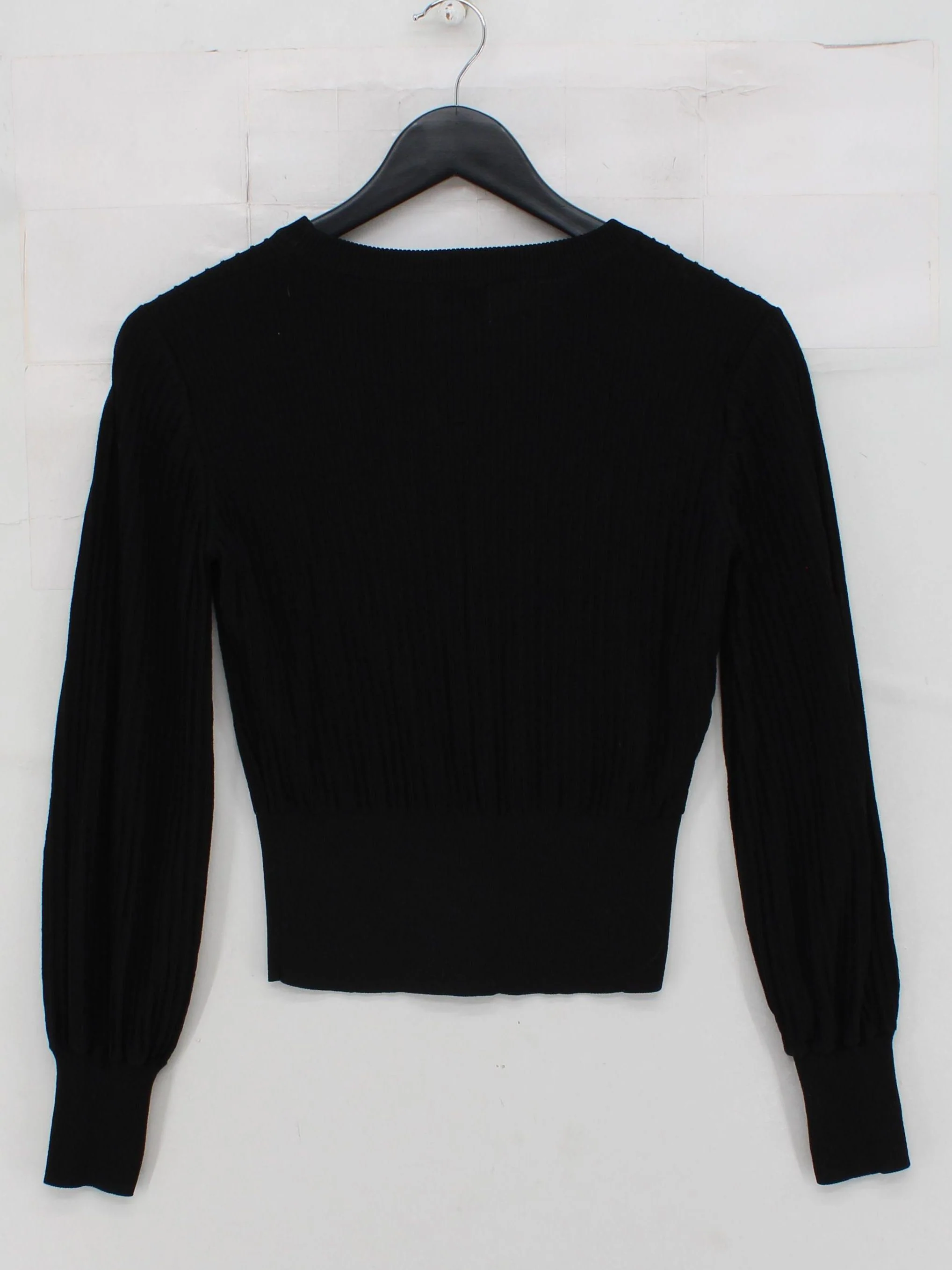 Hilary Macmillan Women's Top S Black 100% Viscose Long Sleeve Crew Neck Basic - Image 2