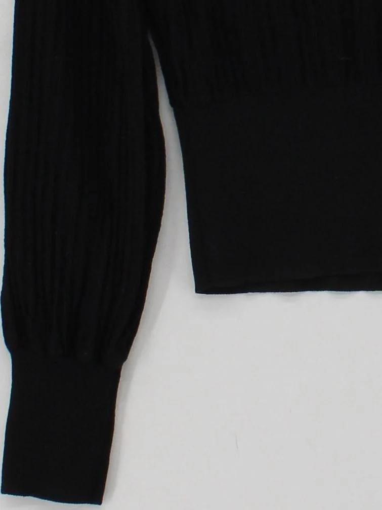 Hilary Macmillan Women's Top S Black 100% Viscose Long Sleeve Crew Neck Basic - Image 4