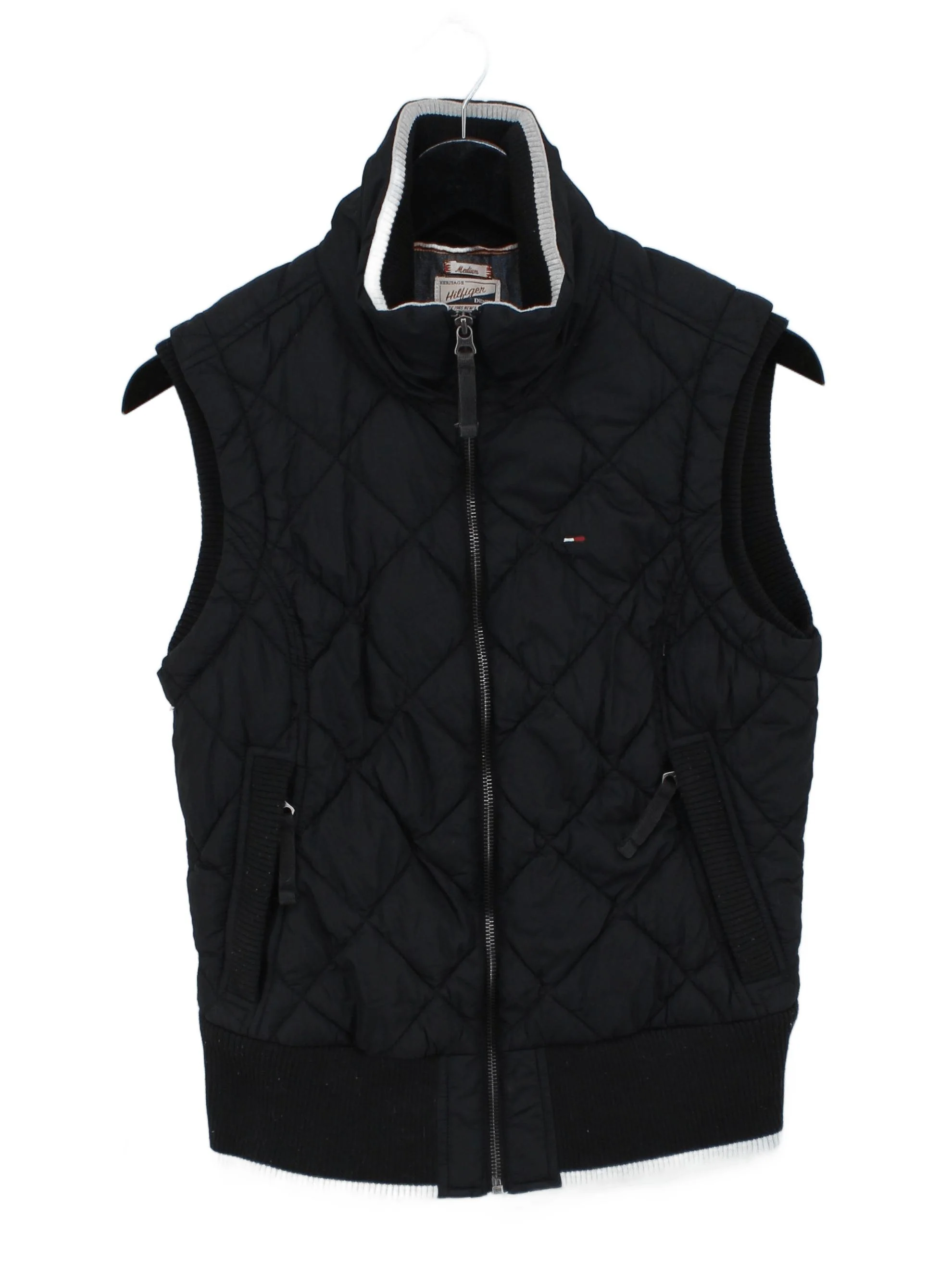 Hilfiger Denim Men's Coat M Black Polyester with Nylon, Elastane Overcoat
