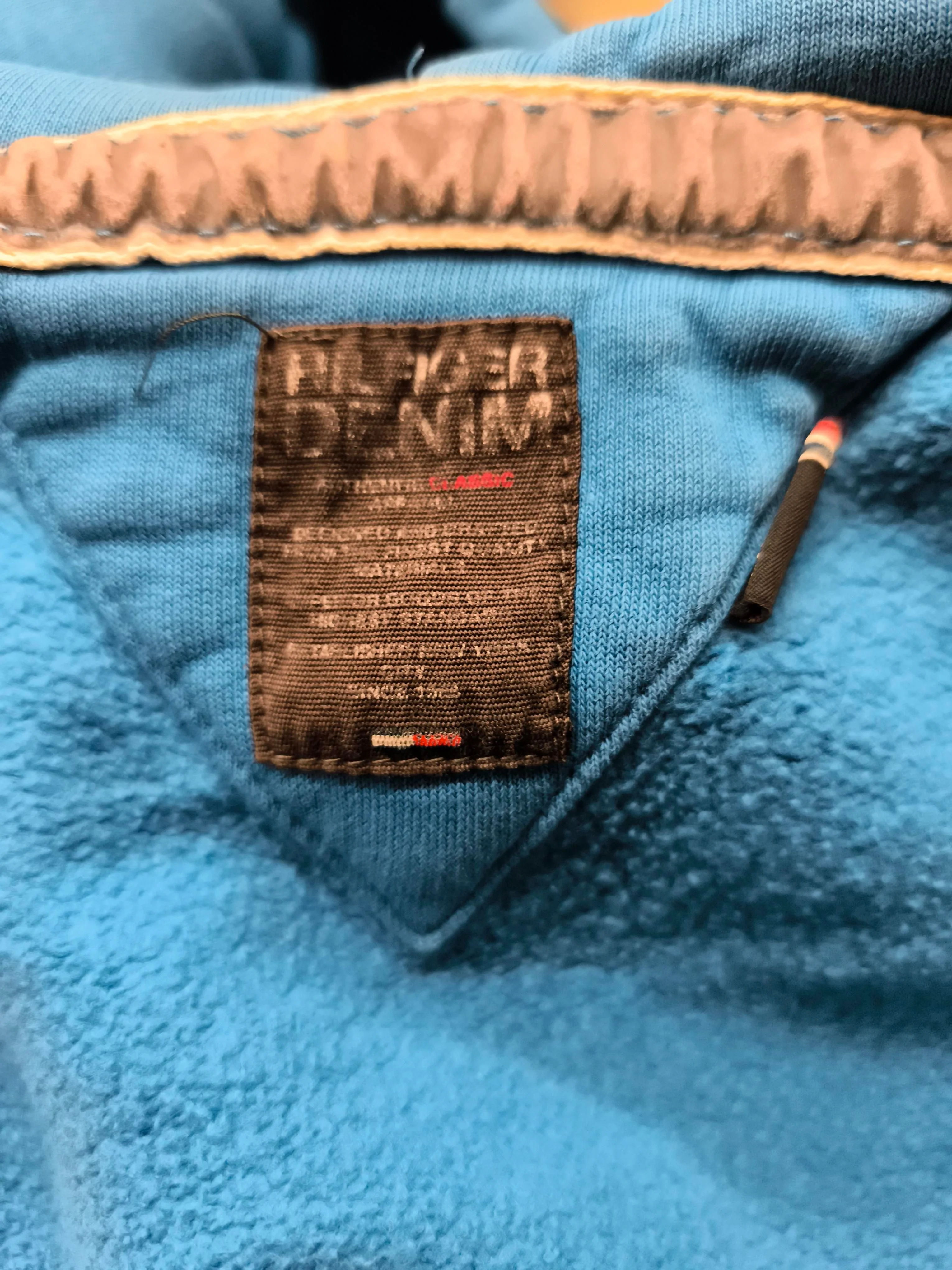 Hilfiger Denim Men's Hoodie M Blue Cotton with Polyester, Elastane Pullover - Image 6
