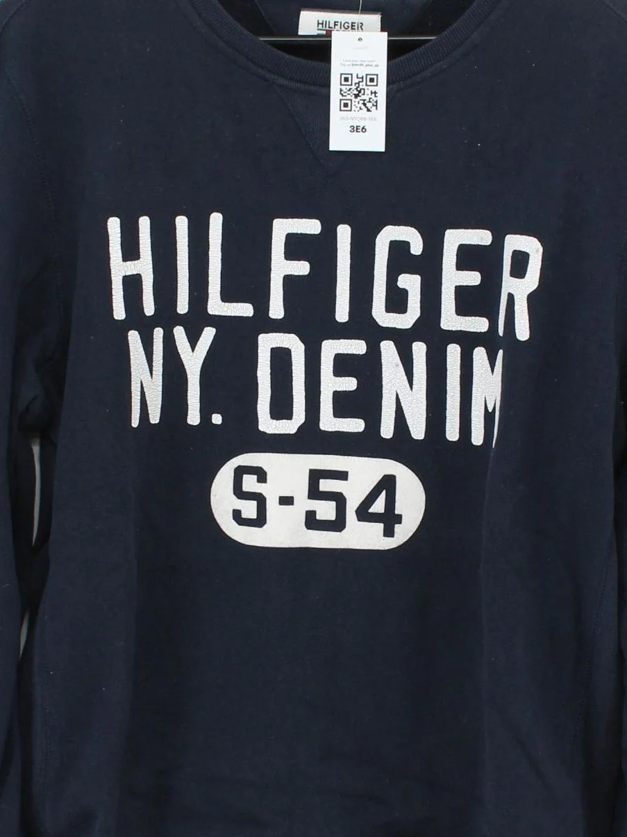 Hilfiger Denim Men's Jumper M Blue Cotton with Polyester Pullover - Image 3