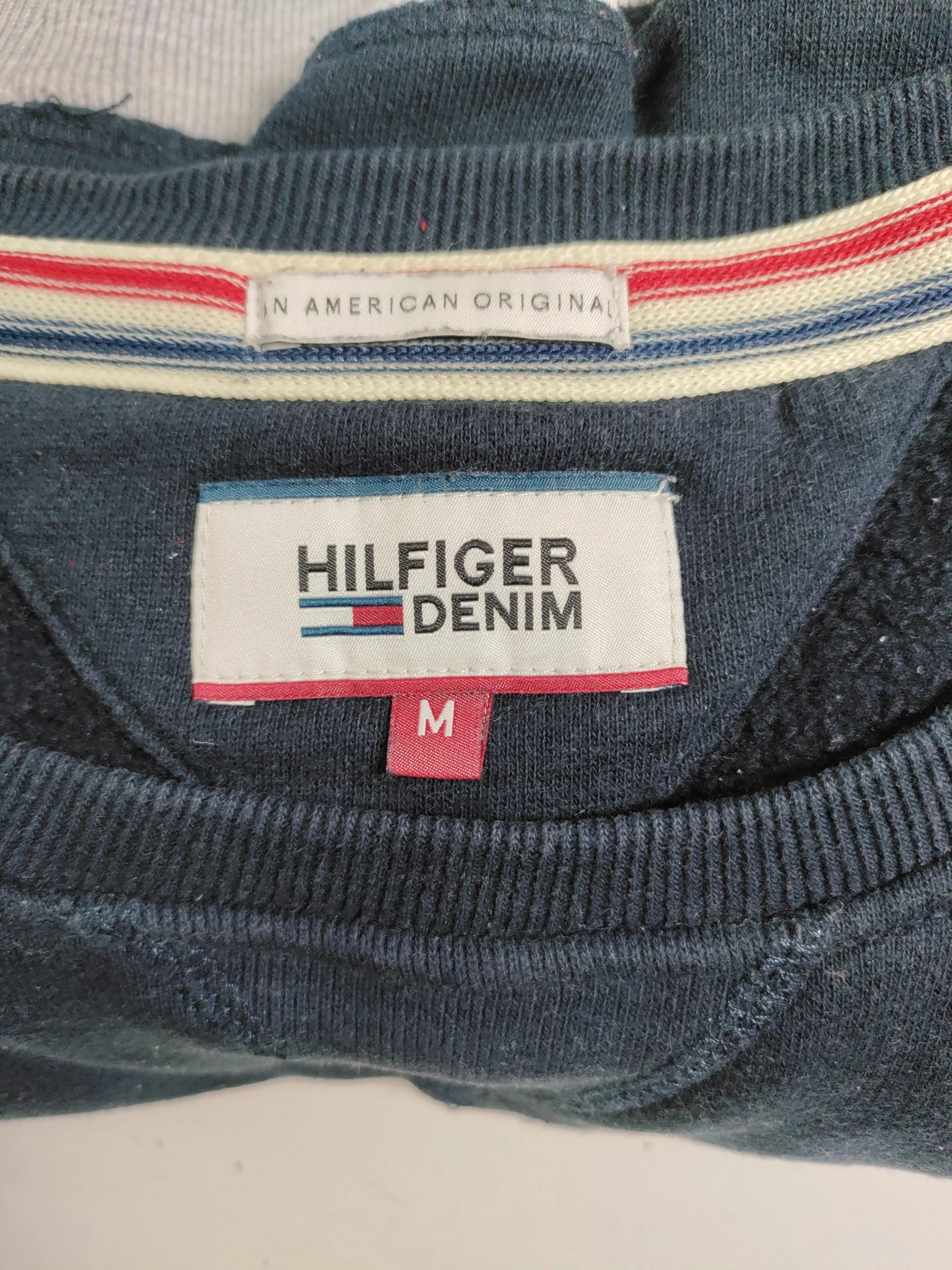 Hilfiger Denim Men's Jumper M Blue Cotton with Polyester Pullover - Image 5