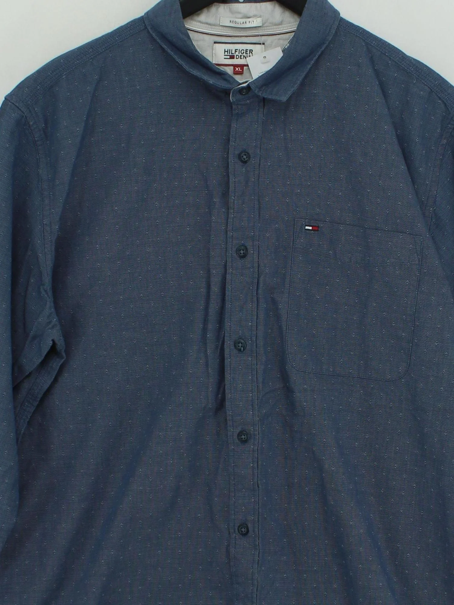 Hilfiger Denim Men's Shirt XL Blue Checkered 100% Cotton Basic - Image 3