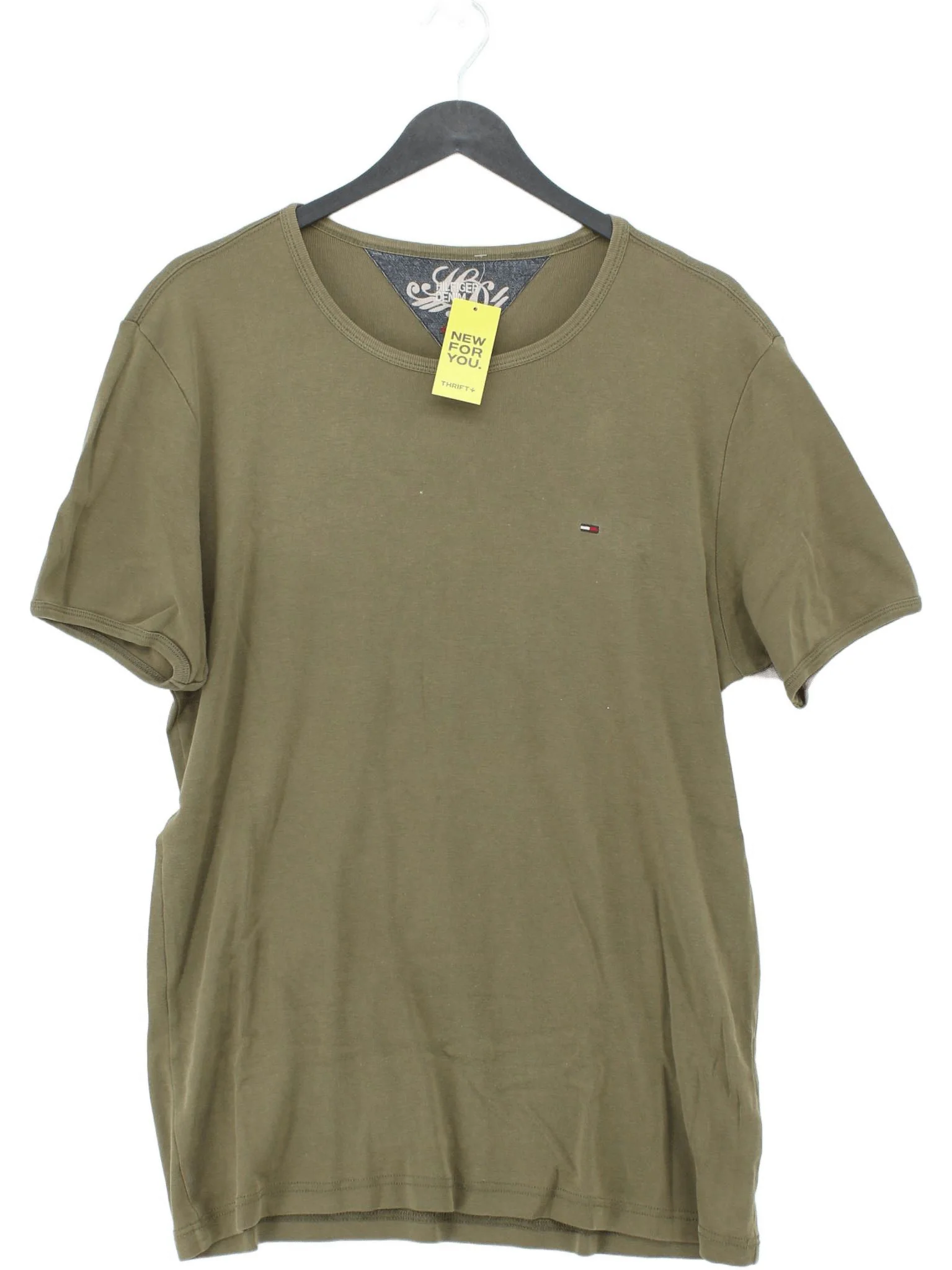 Hilfiger Denim Men's T-Shirt XL Green 100% Cotton Basic