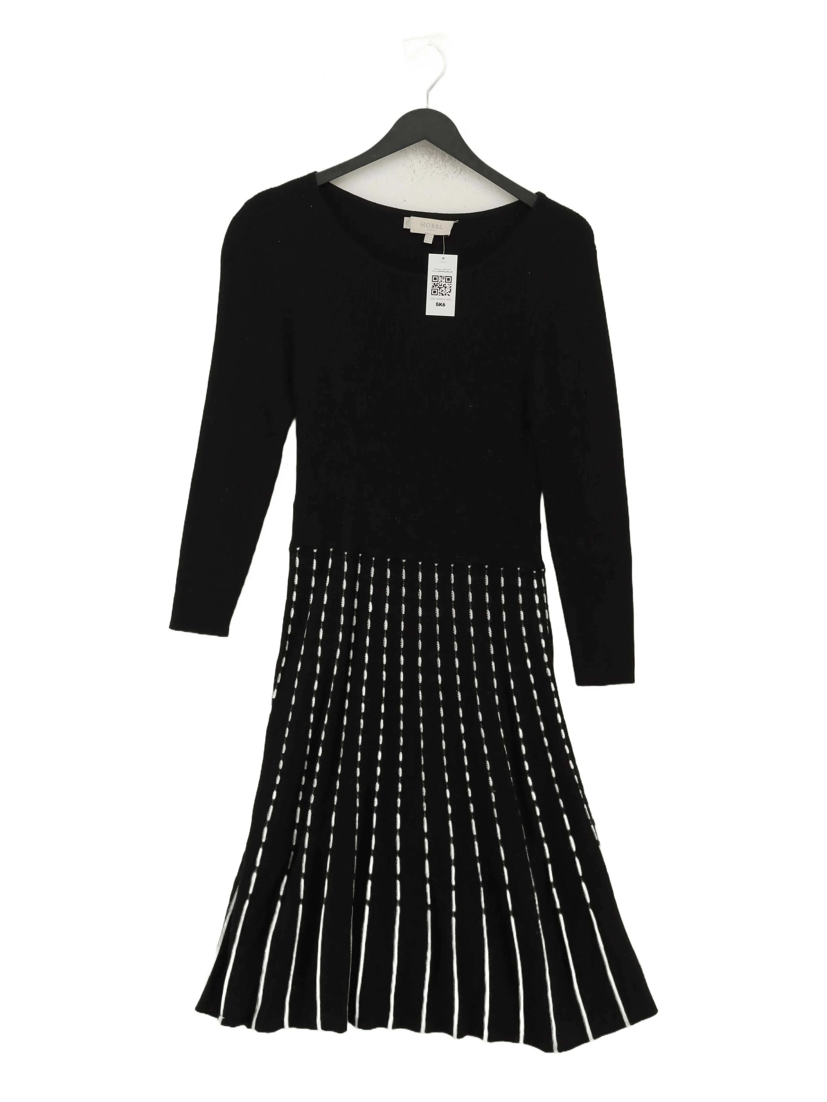 Hobbs A-Line Midi Dress UK12 in Black