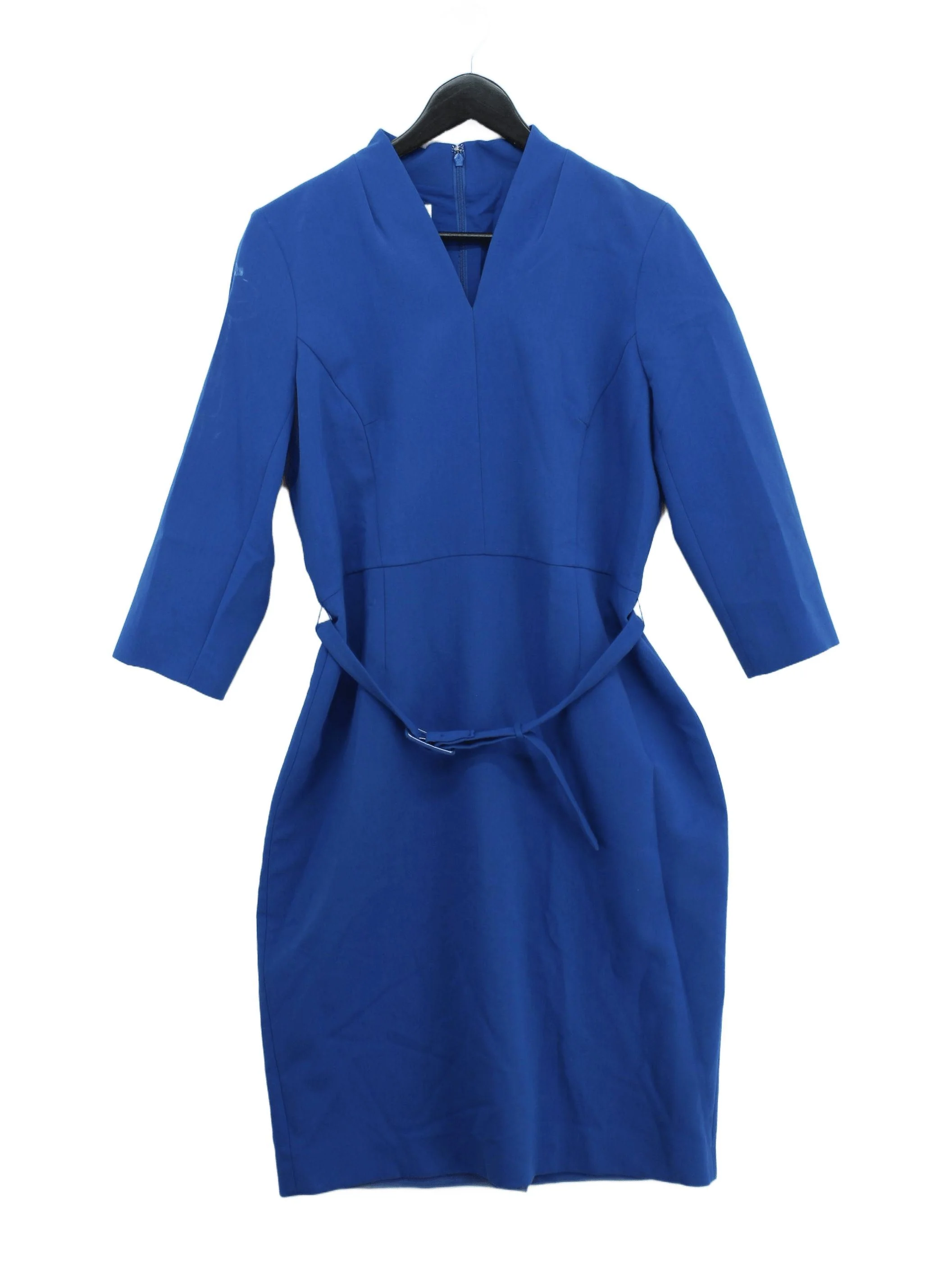 Hobbs A-Line Midi Dress UK14 in Blue