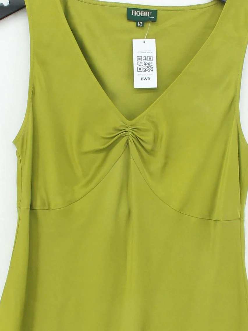 Hobbs A-Line Mini Dress UK14 in Green - Image 3