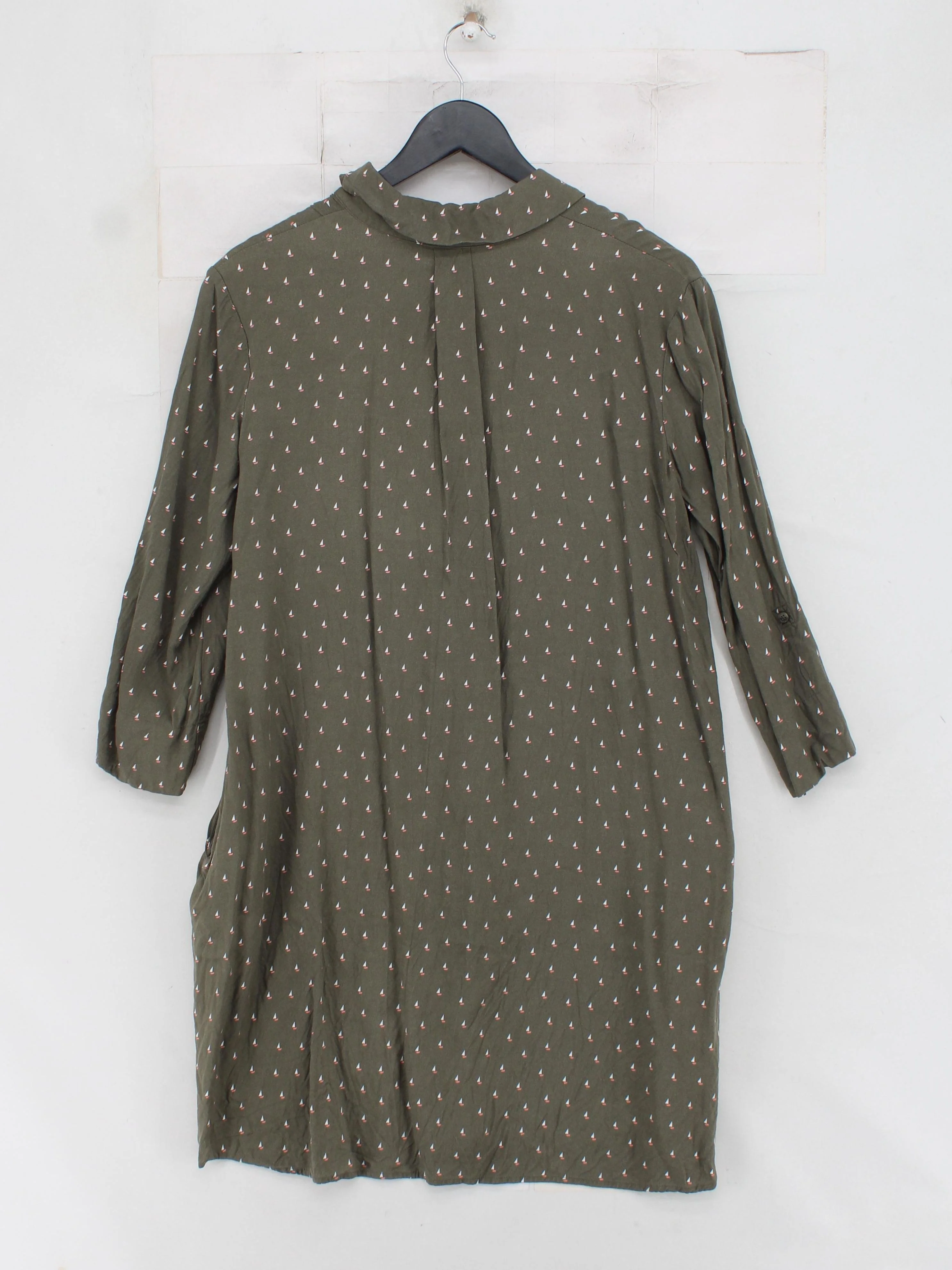 Hobbs Shirt Mini Dress UK12 in Green - Image 2