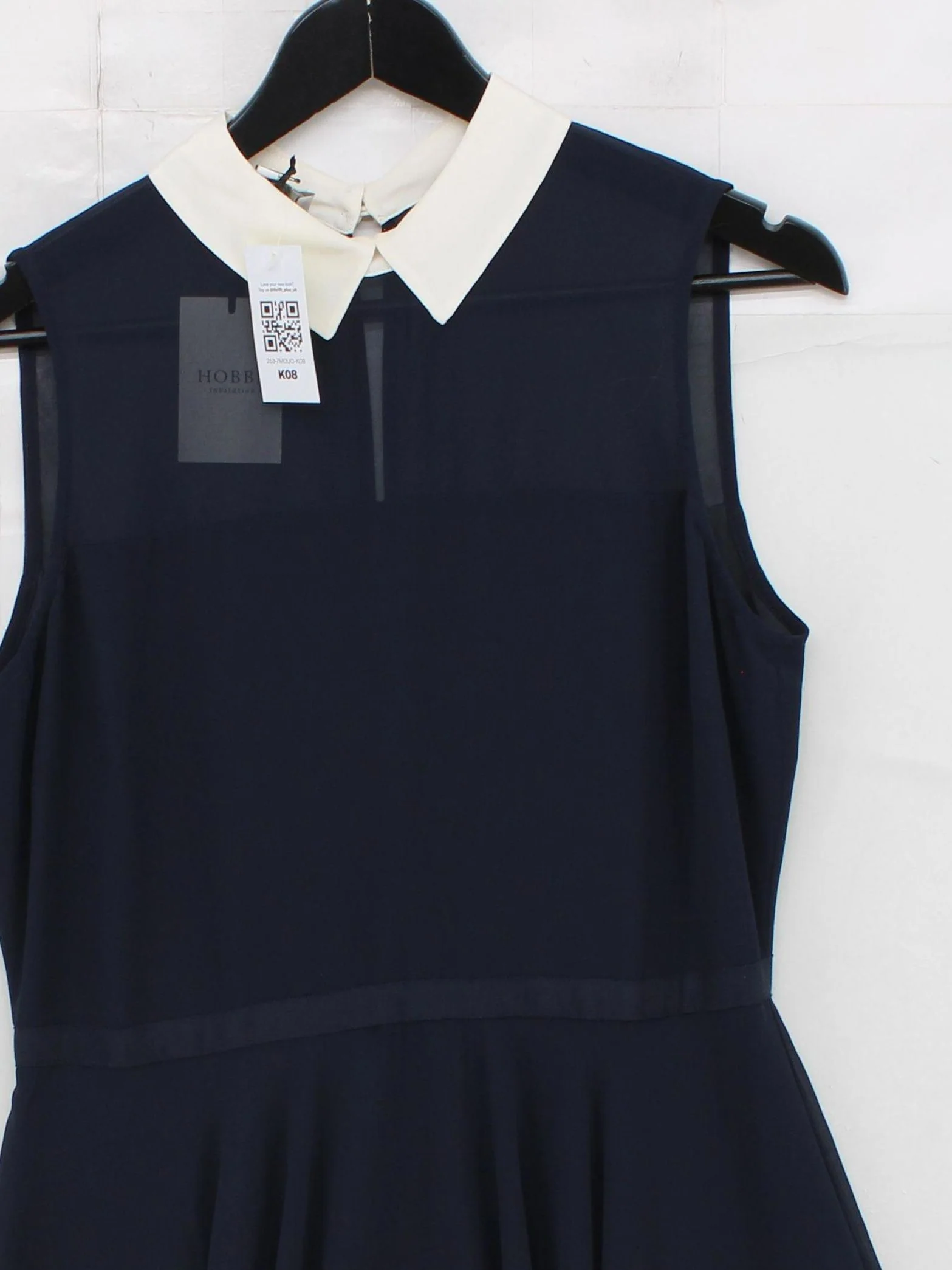 Hobbs Skater Midi Dress UK12 in Blue - Image 3
