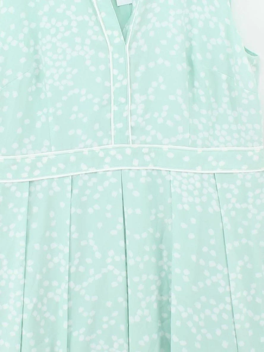 Hobbs Skater Mini Dress UK14 in Green - Image 3