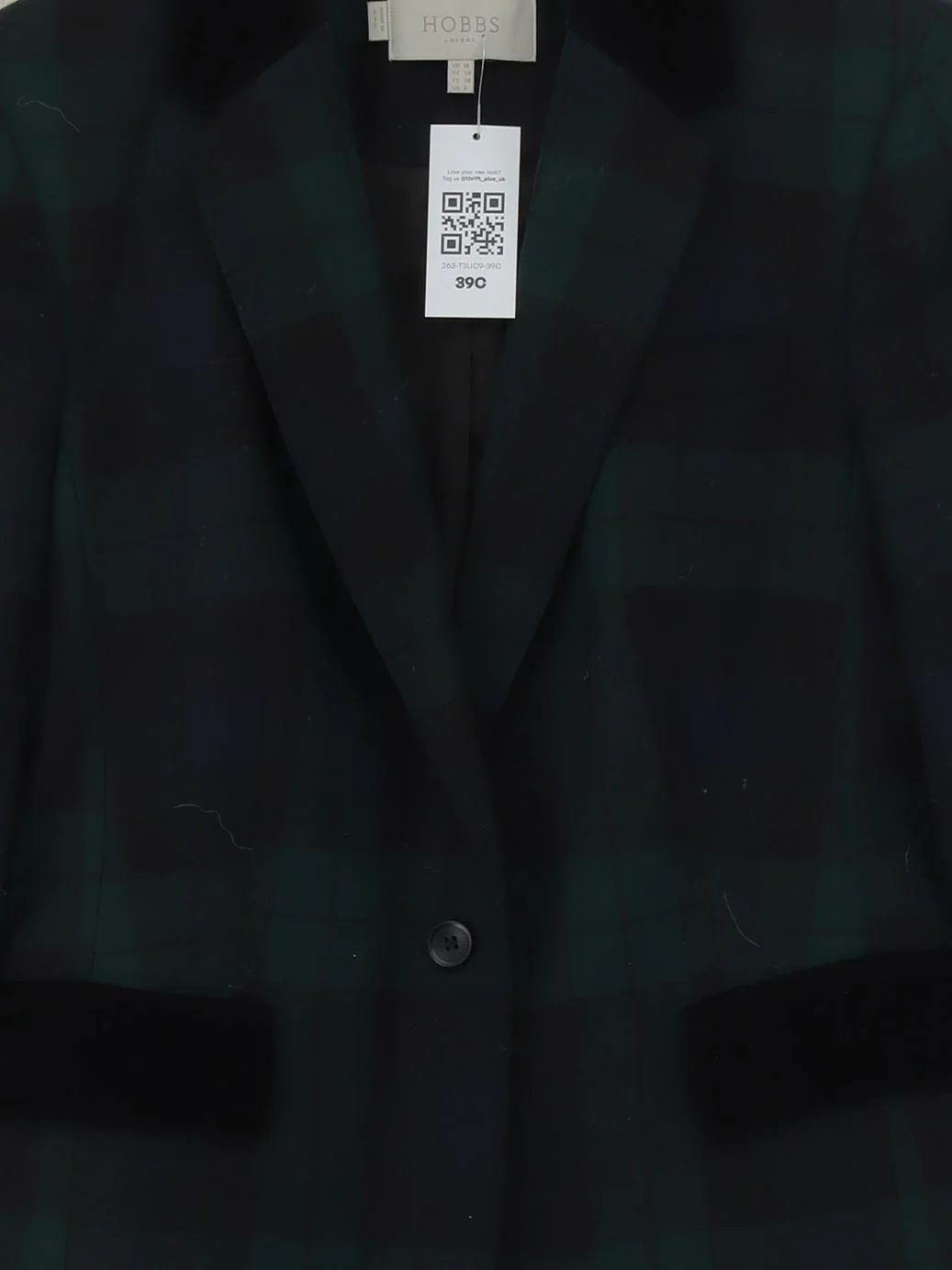 Hobbs Women's Blazer UK 10 Green Checkered 100% Other Overcoat - Image 3