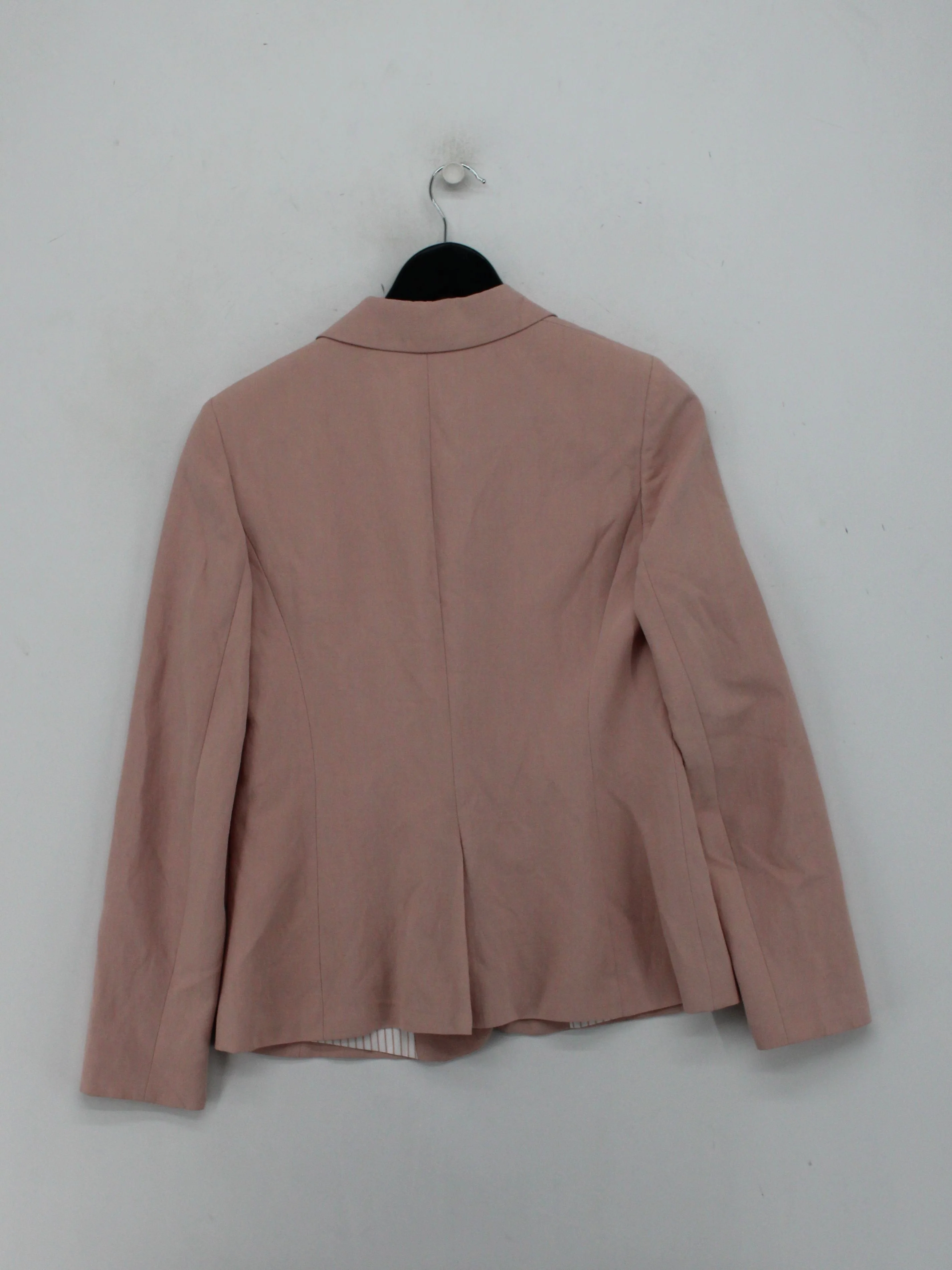 Hobbs Women's Blazer UK 10 Pink Silk with Linen Overcoat - Image 2