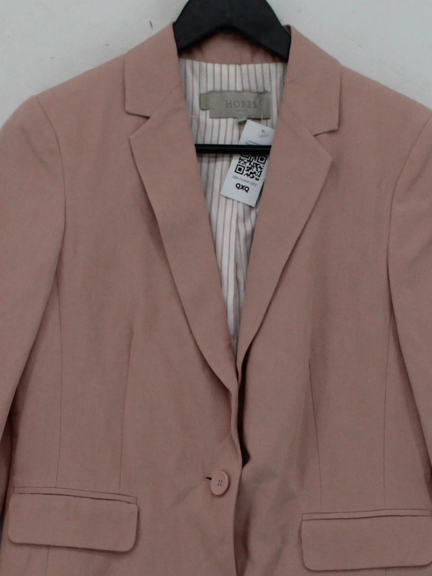 Hobbs Women's Blazer UK 10 Pink Silk with Linen Overcoat - Image 3