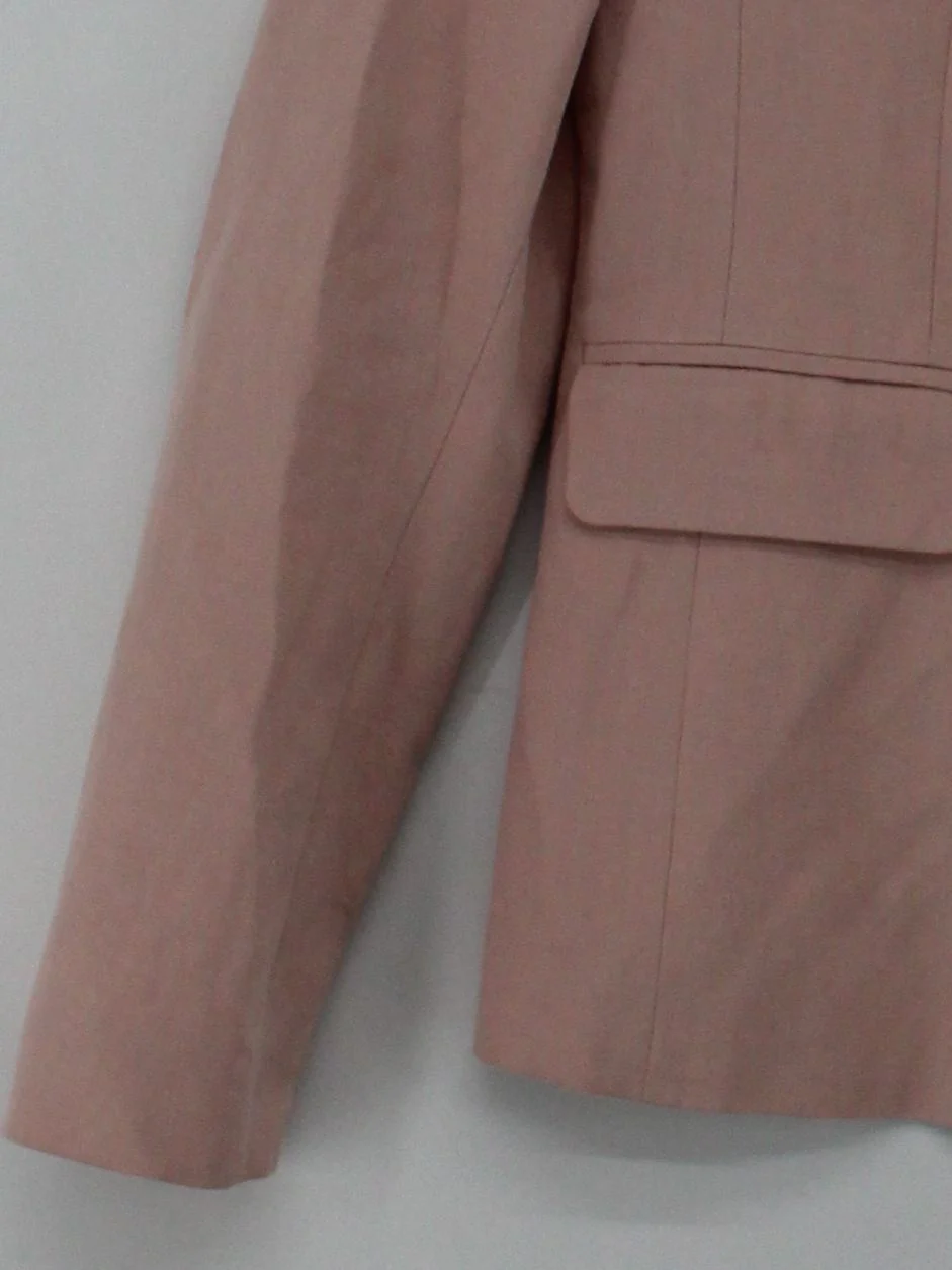 Hobbs Women's Blazer UK 10 Pink Silk with Linen Overcoat - Image 4