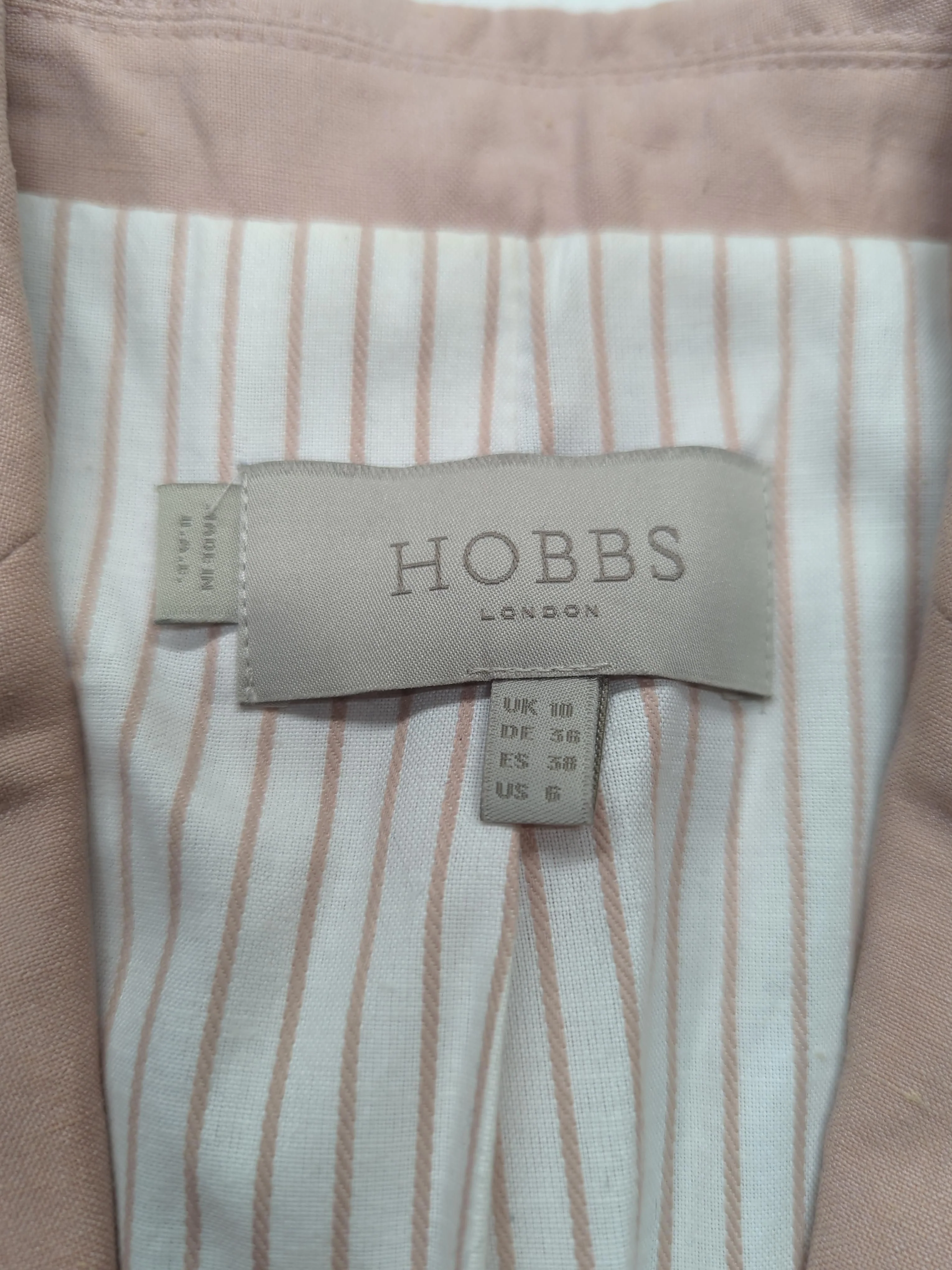 Hobbs Women's Blazer UK 10 Pink Silk with Linen Overcoat - Image 5
