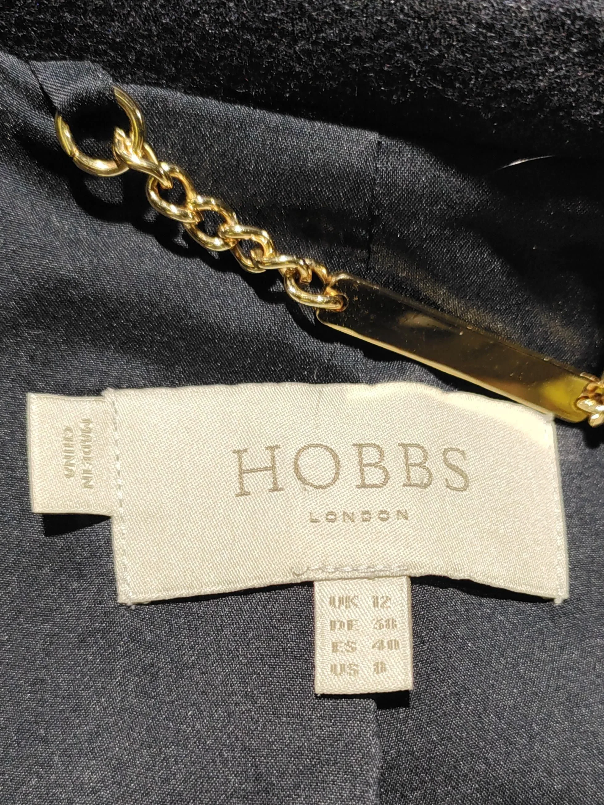 Hobbs Women's Blazer UK 12 Black Polyester with Wool, Cotton, Viscose Overcoat - Image 5