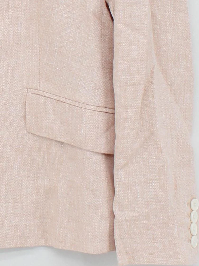 Hobbs Women's Blazer UK 14 Pink Linen with Polyester Overcoat - Image 4