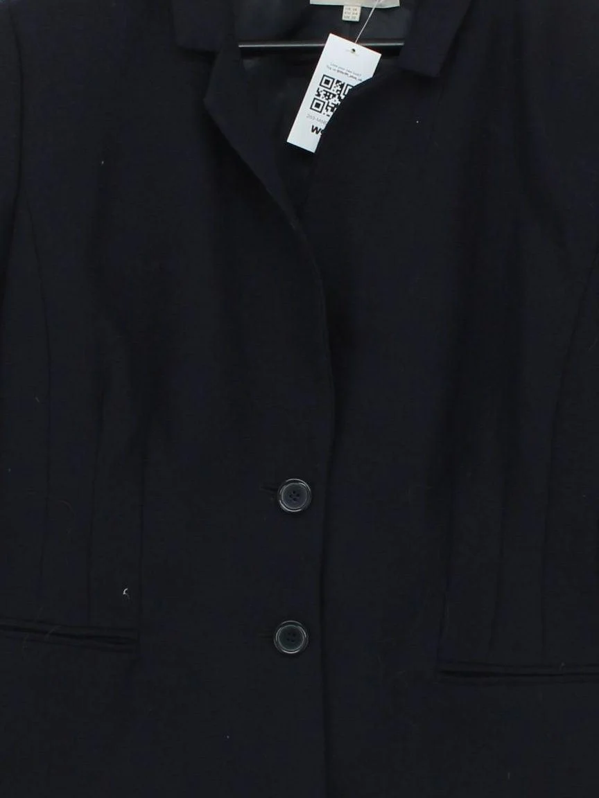Hobbs Women's Blazer UK 16 Black Wool with Polyester, Viscose, Rayon Overcoat - Image 3