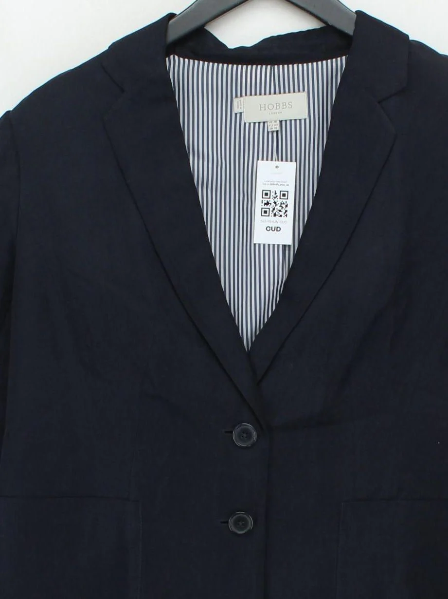 Hobbs Women's Blazer UK 16 Blue Linen with Silk Overcoat - Image 3