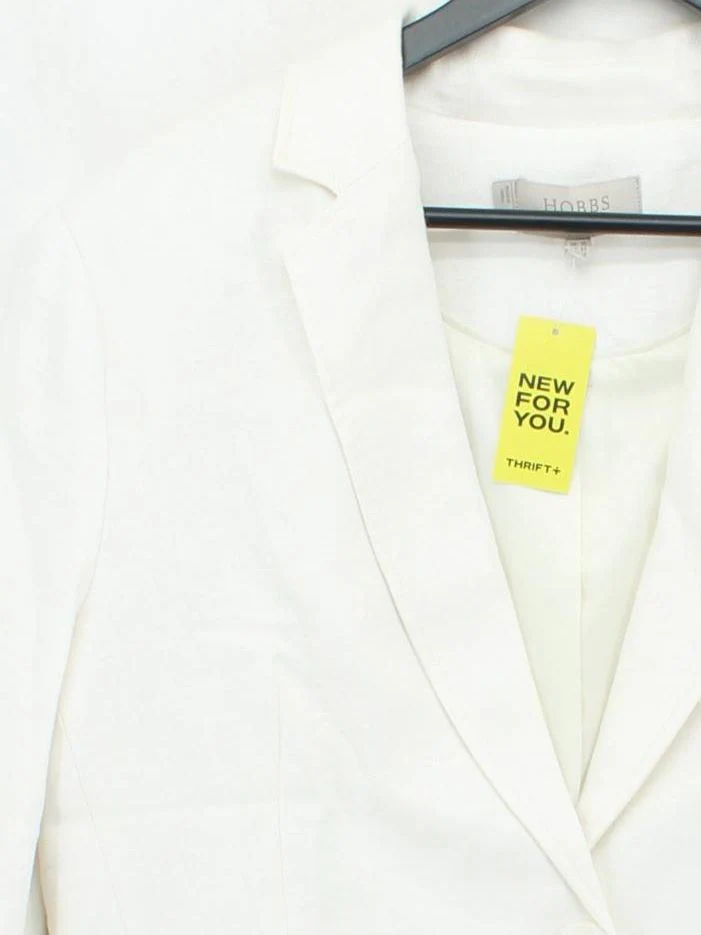 Hobbs Women's Blazer UK 16 Cream Linen with Polyester Overcoat - Image 3