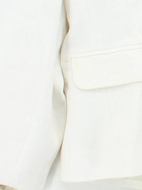 Hobbs Women's Blazer UK 16 Cream Linen with Polyester Overcoat - Image 4