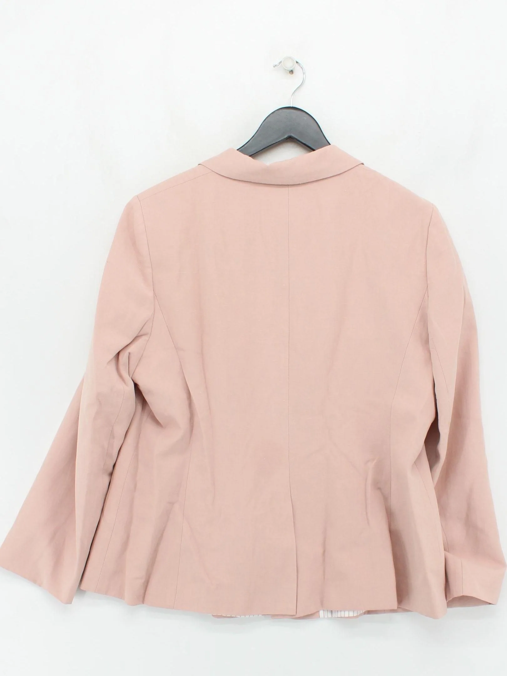 Hobbs Women's Blazer UK 16 Pink Silk with Linen Overcoat - Image 2