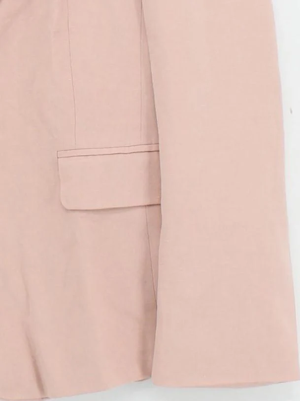 Hobbs Women's Blazer UK 16 Pink Silk with Linen Overcoat - Image 4