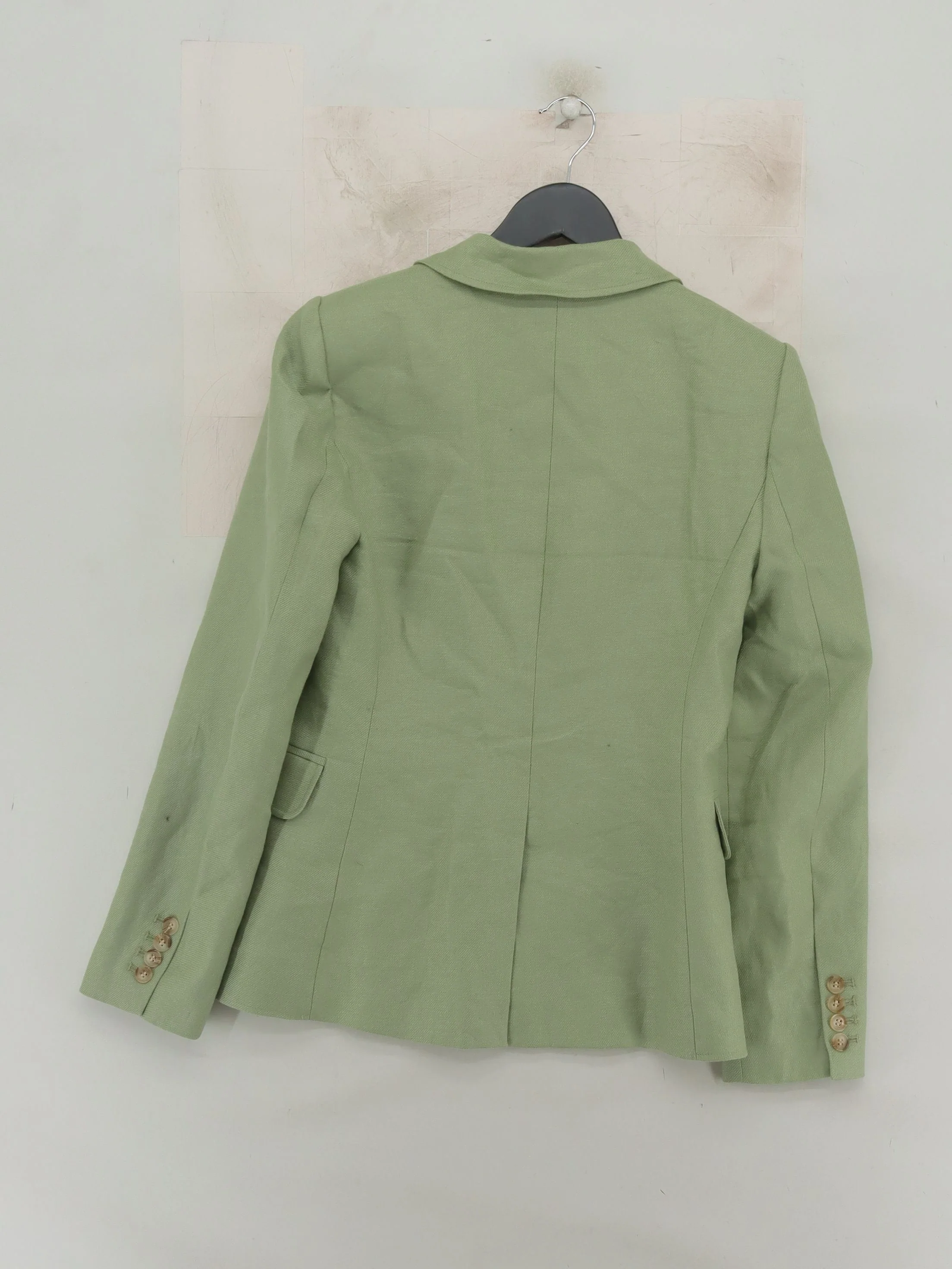 Hobbs Women's Blazer UK 8 Green Linen with Polyester Overcoat - Image 2