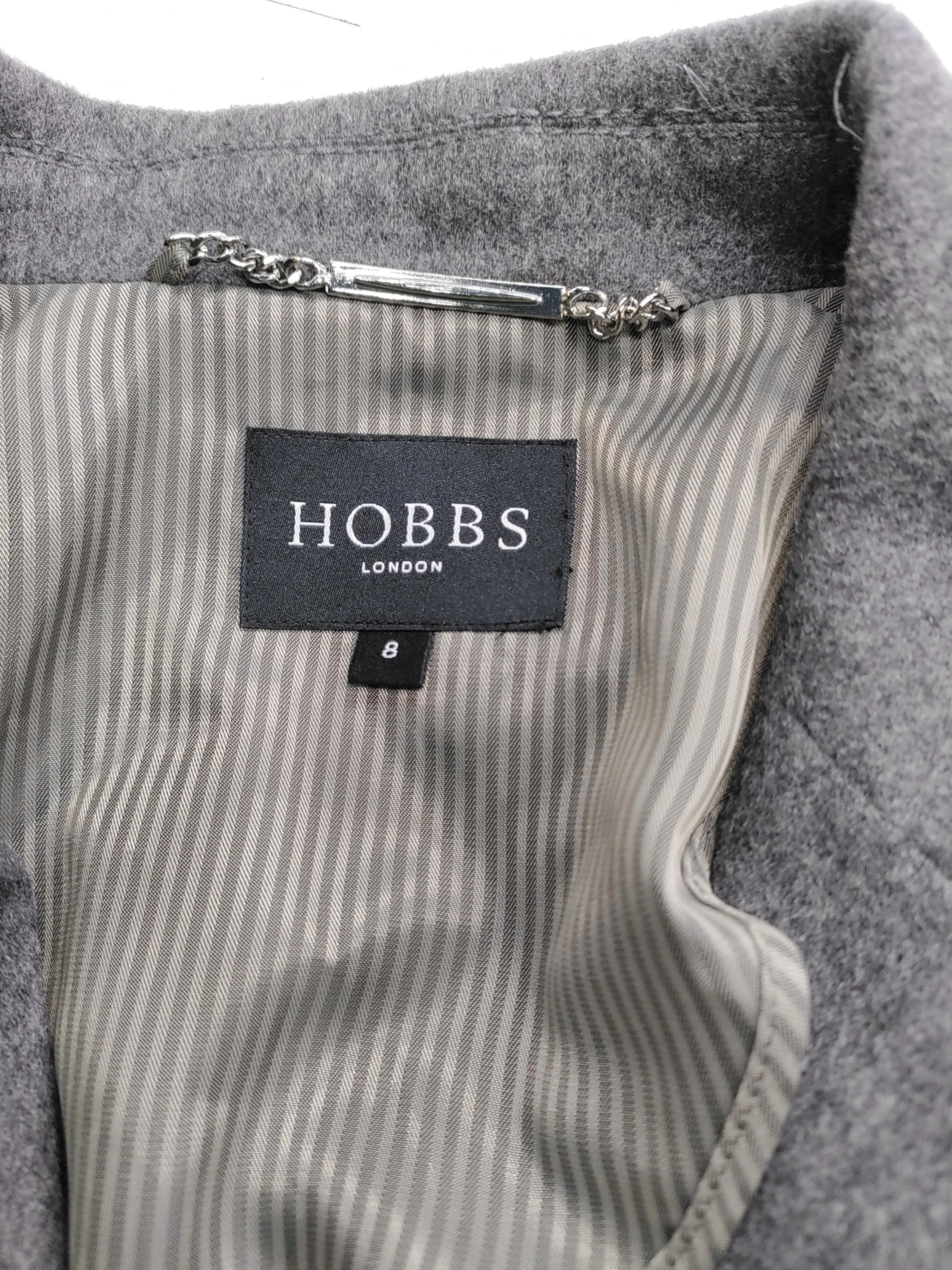 Hobbs Women's Blazer UK 8 Grey Wool with Cashmere, Polyester Overcoat - Image 5