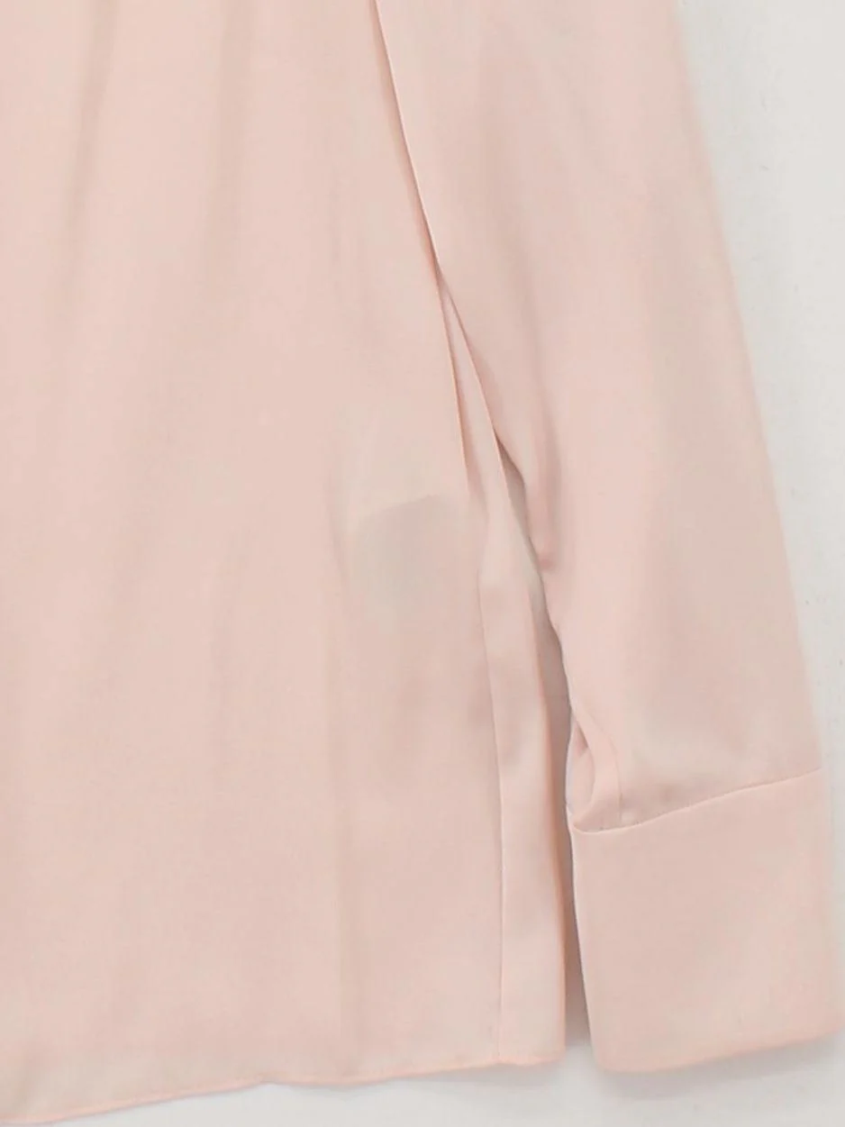 Hobbs Women's Blouse M Pink 100% Polyester Long Sleeve V-Neck Basic - Image 4