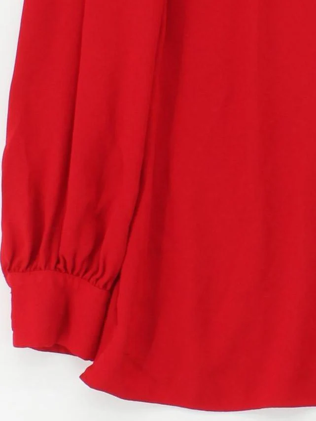 Hobbs Women's Blouse S Red 100% Polyester Long Sleeve High Neck Basic - Image 4