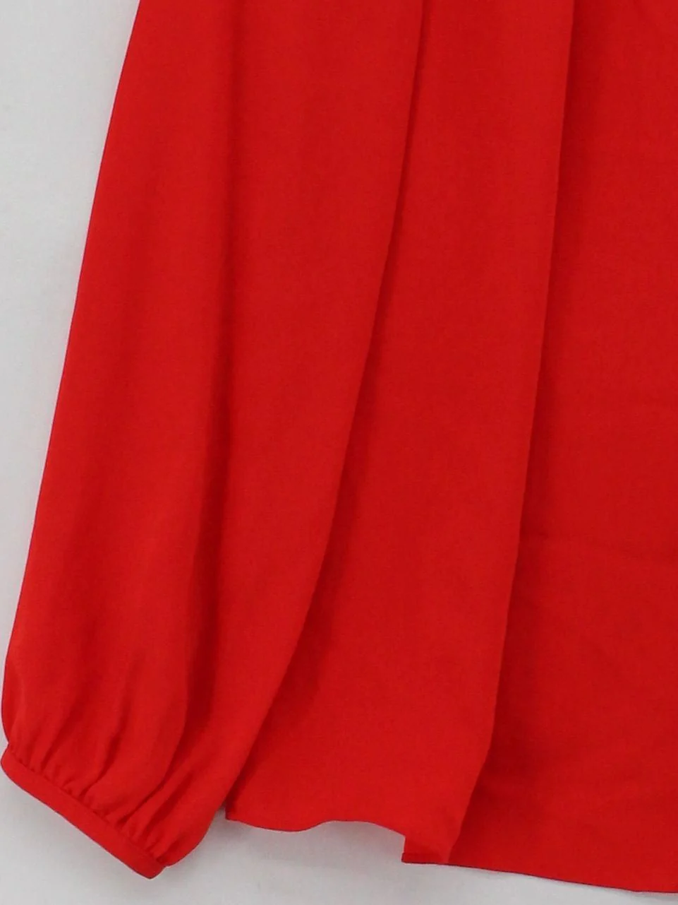 Hobbs Women's Blouse UK 12 Red 100% Polyester Long Sleeve High Neck Basic - Image 4