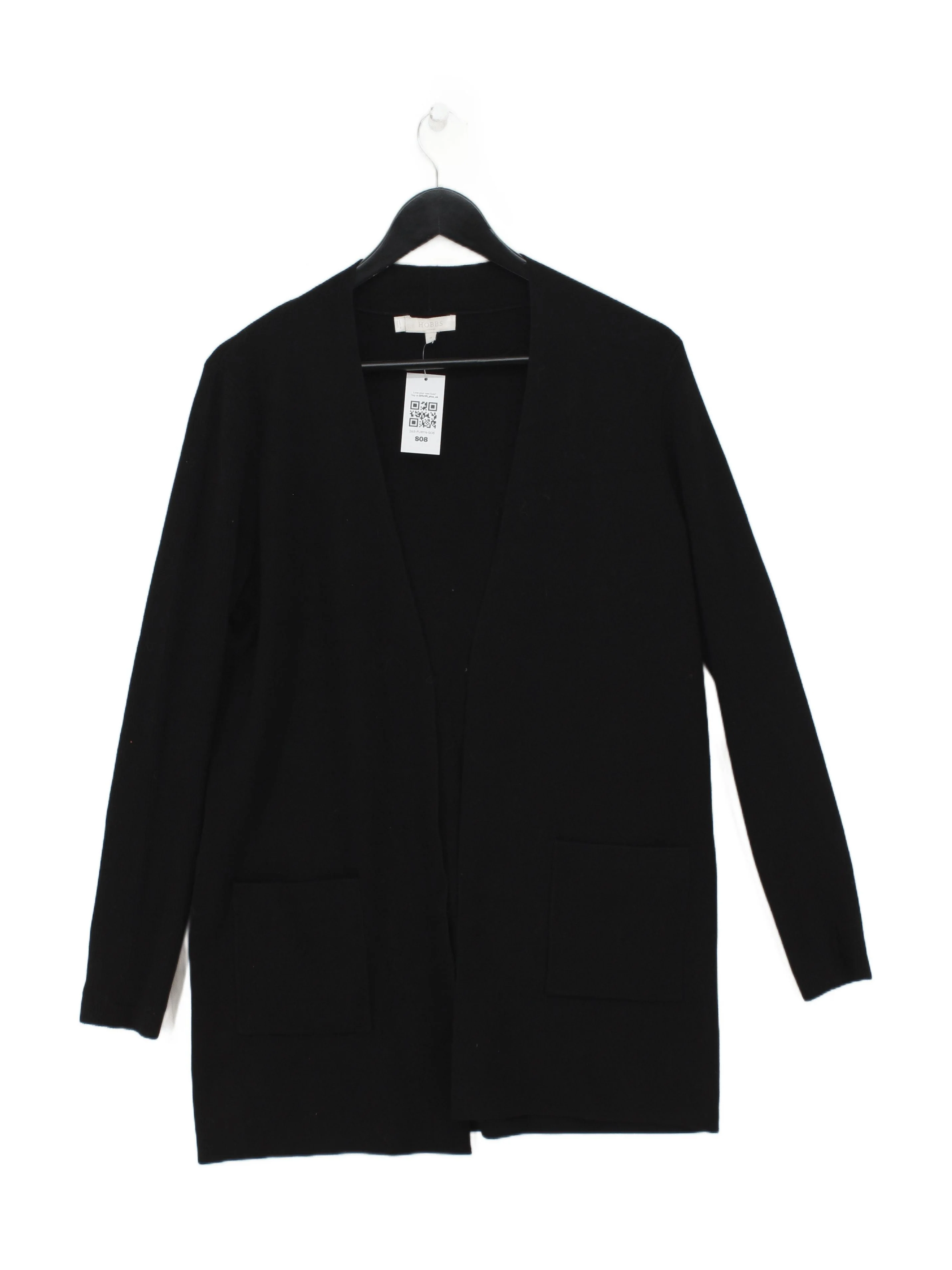 Hobbs Women's Cardigan M Black Viscose with Polyamide V-Neck Cardigan