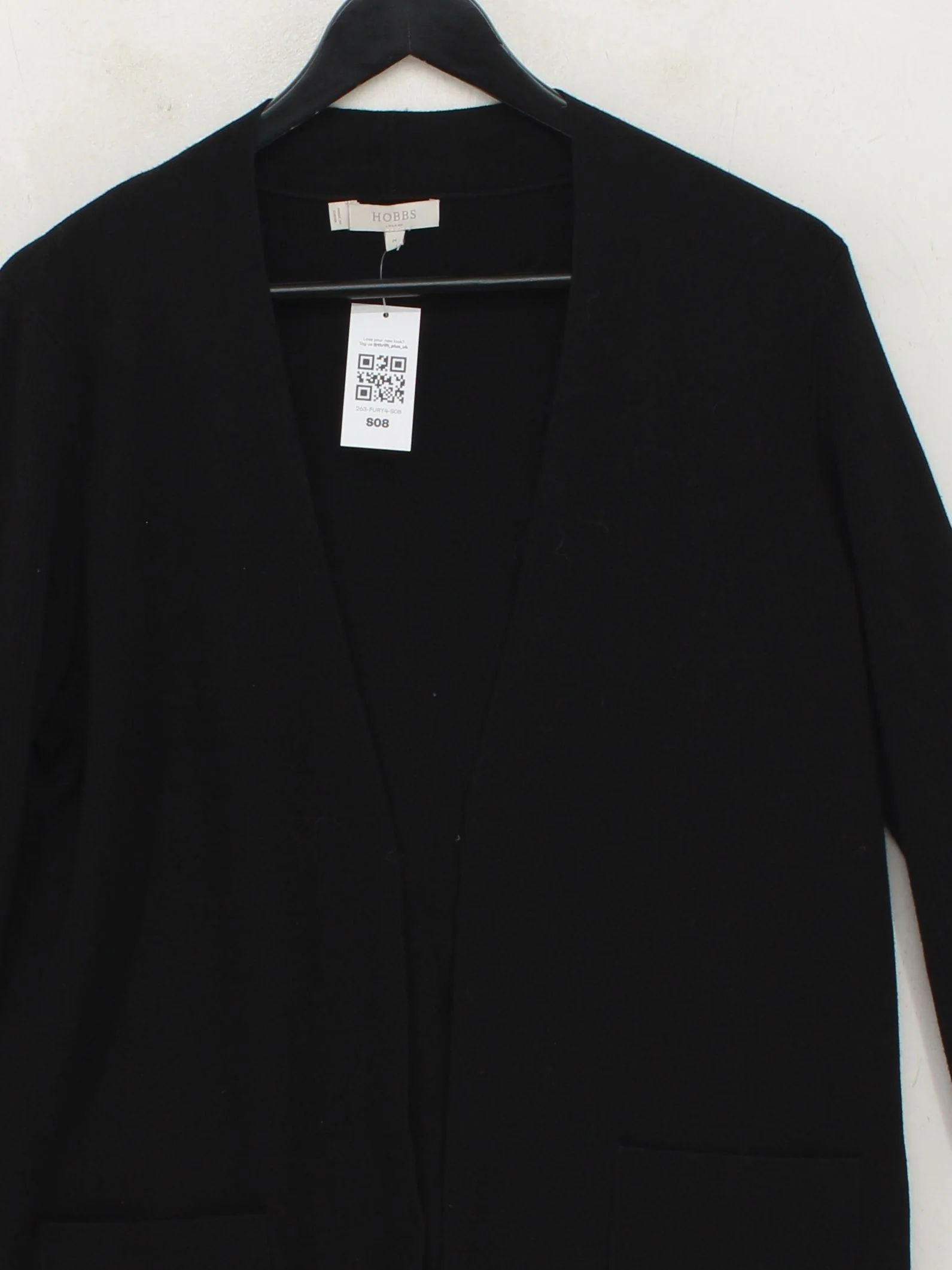 Hobbs Women's Cardigan M Black Viscose with Polyamide V-Neck Cardigan - Image 3